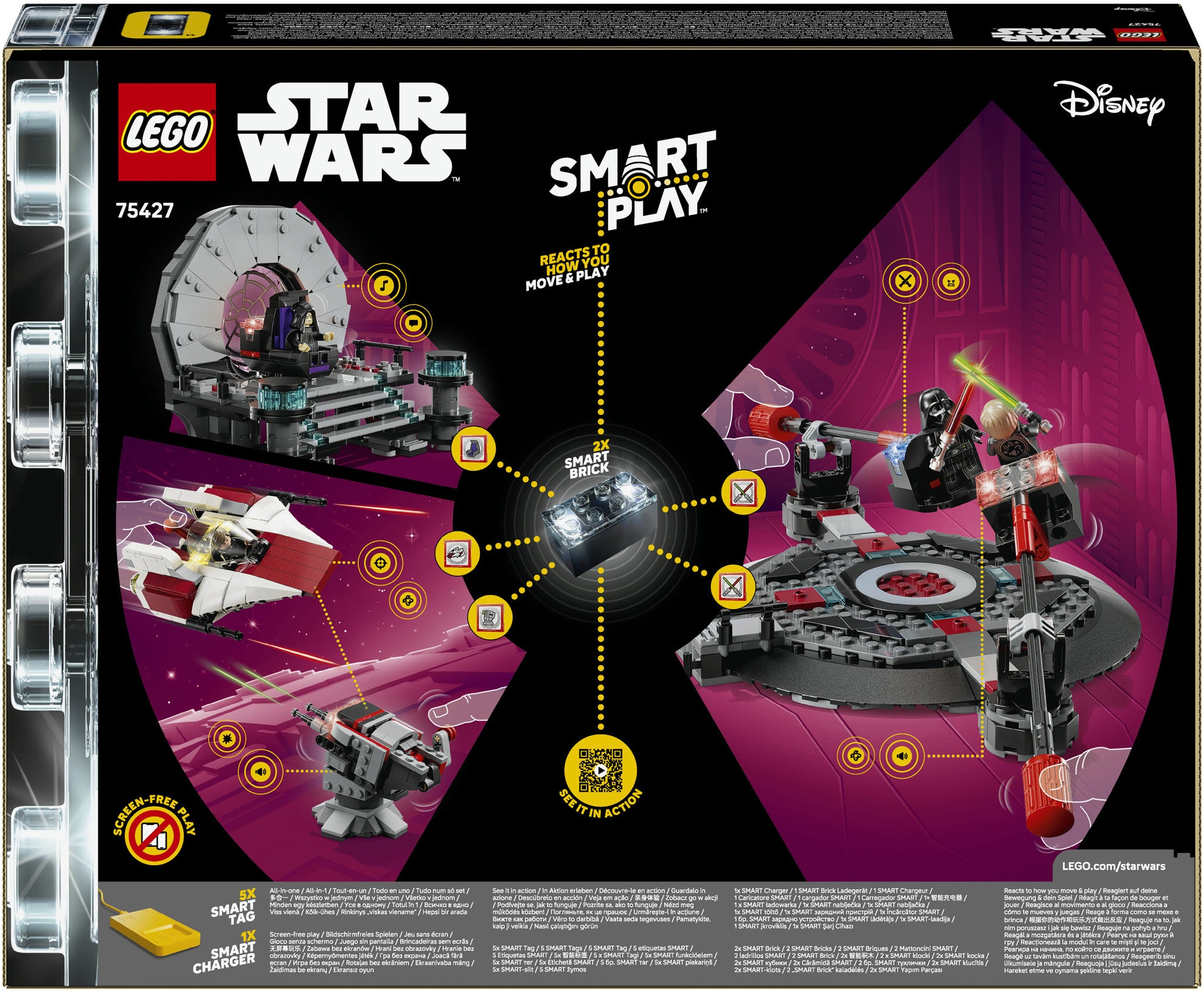 LEGO® Konstruktionsspielsteine »SMART Play: A-Wing und das Duell im Thronsaal (75427), LEGO Star Wars™« mit Licht- und Soundeffekten
