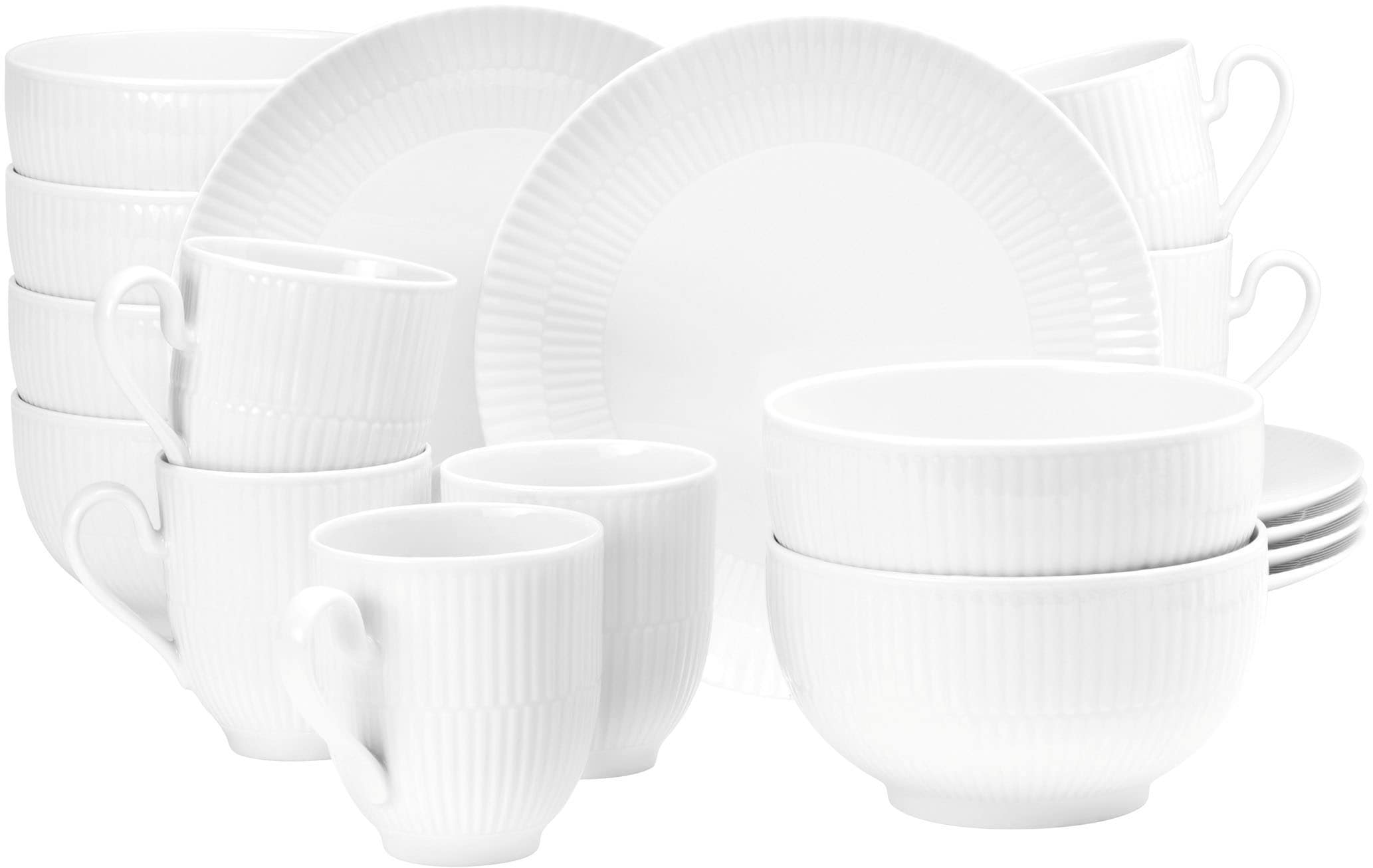 Seltmann Weiden Frühstücks-Geschirrset "Geschirr-Set, 18 Teile, Amina" Tassen, Untertassen, Teller, Made in Germany, 18 Teile, für 6 Personen