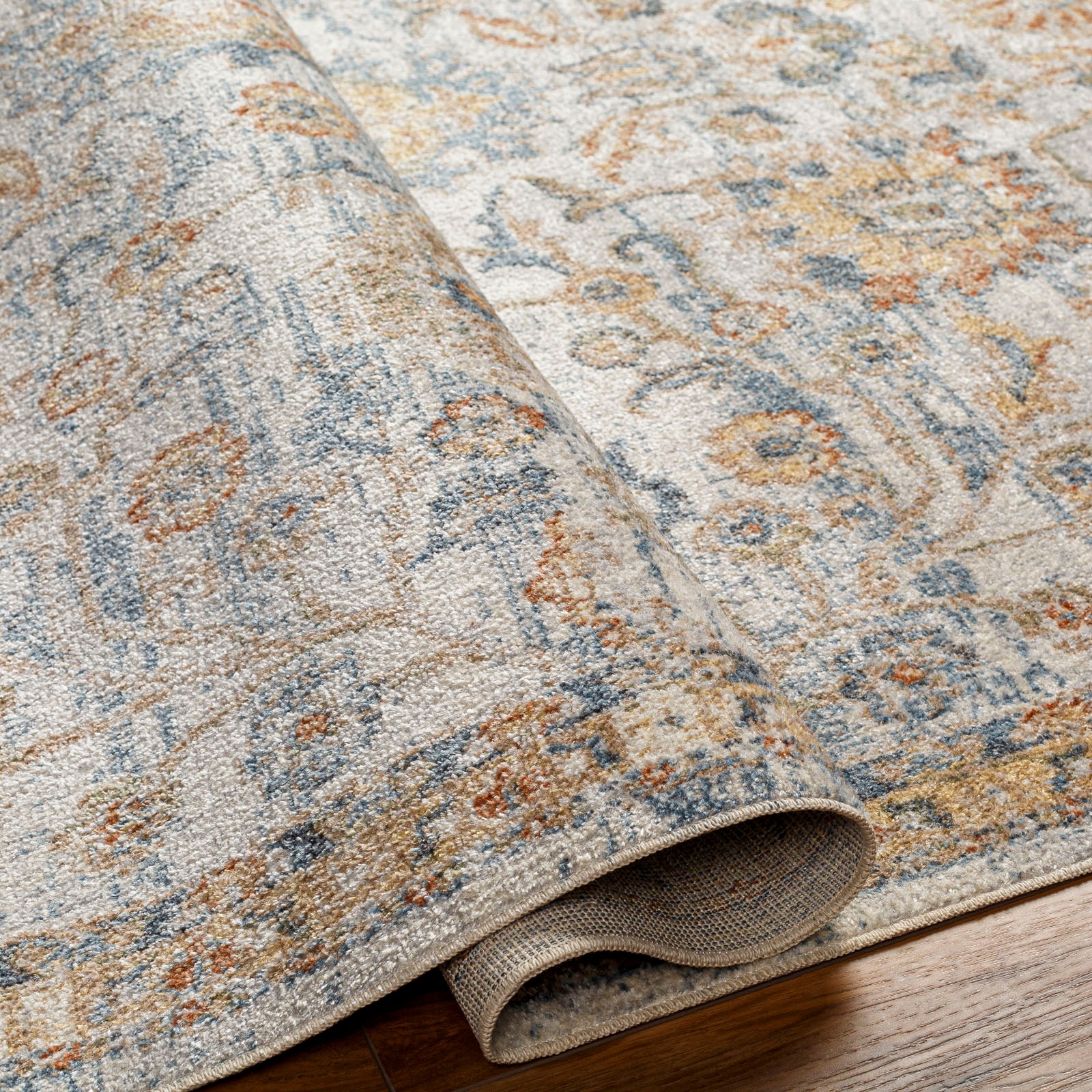 Livabliss Teppich »CINCINNATI«, rund, 10 mm Höhe, Maschinenwaschbar, Vintage Kurzflor Wohnzimmerteppich, Schlafzimmer