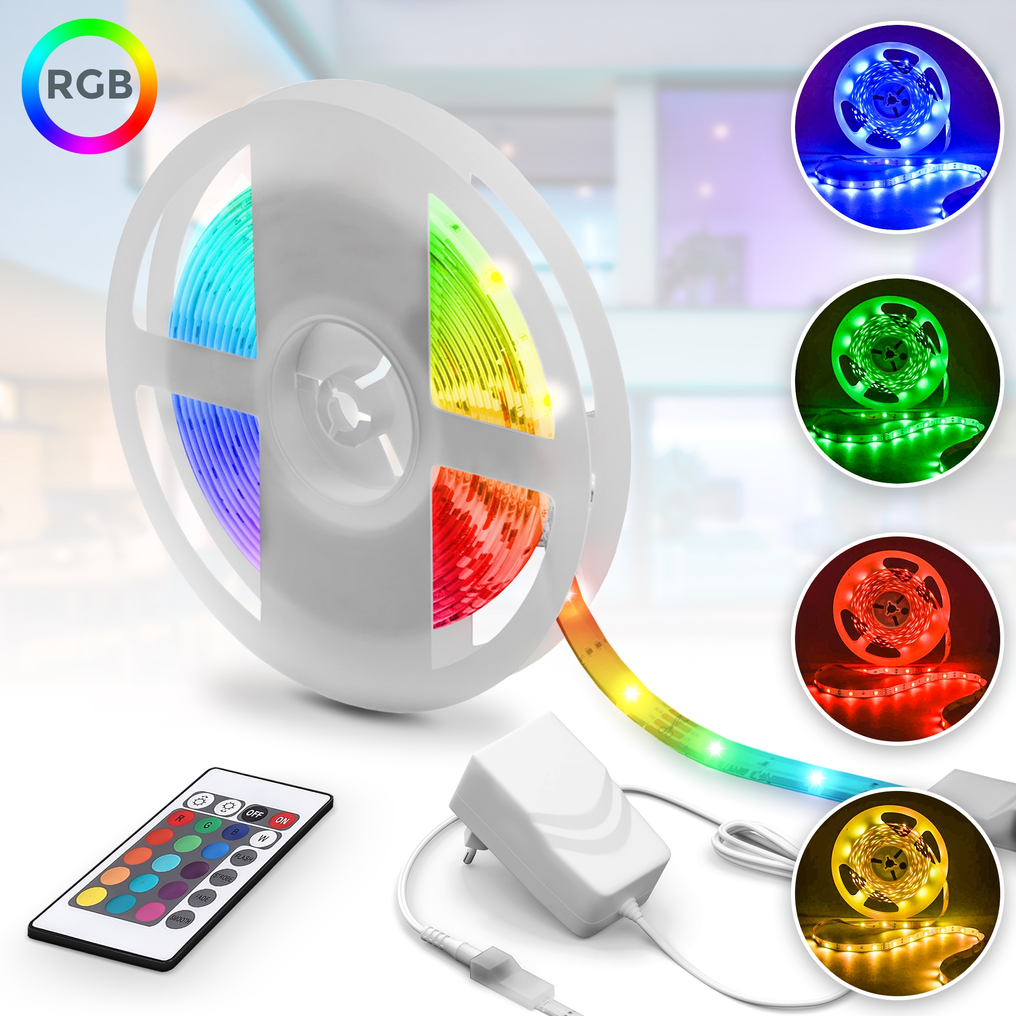 B.K.Licht LED-Streifen »Crucis«, 5m LED Band/Stripes RGB selbstklebend mit  Silikonbeschichtung bestellen | BAUR