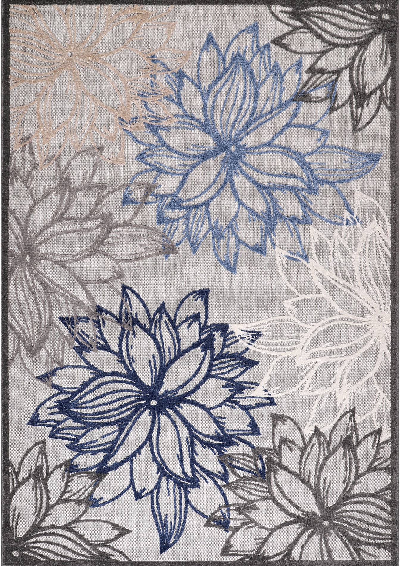 Sanat Teppich »Floral 2 Outdoor«, rechteckig, 6 mm Höhe, In- und Outdoor geeignet, Blumen, Balkon, Terrasse, Außenbereich