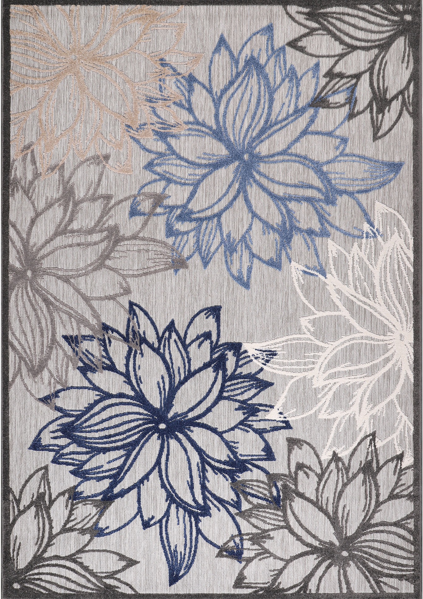 Sanat Teppich "Floral 2 Outdoor, auch als Läufer und rund" rechteckig 6 mm Höhe In- und Outdoor geeignet, Blumen, Balkon, Terrasse, Außenbereich
