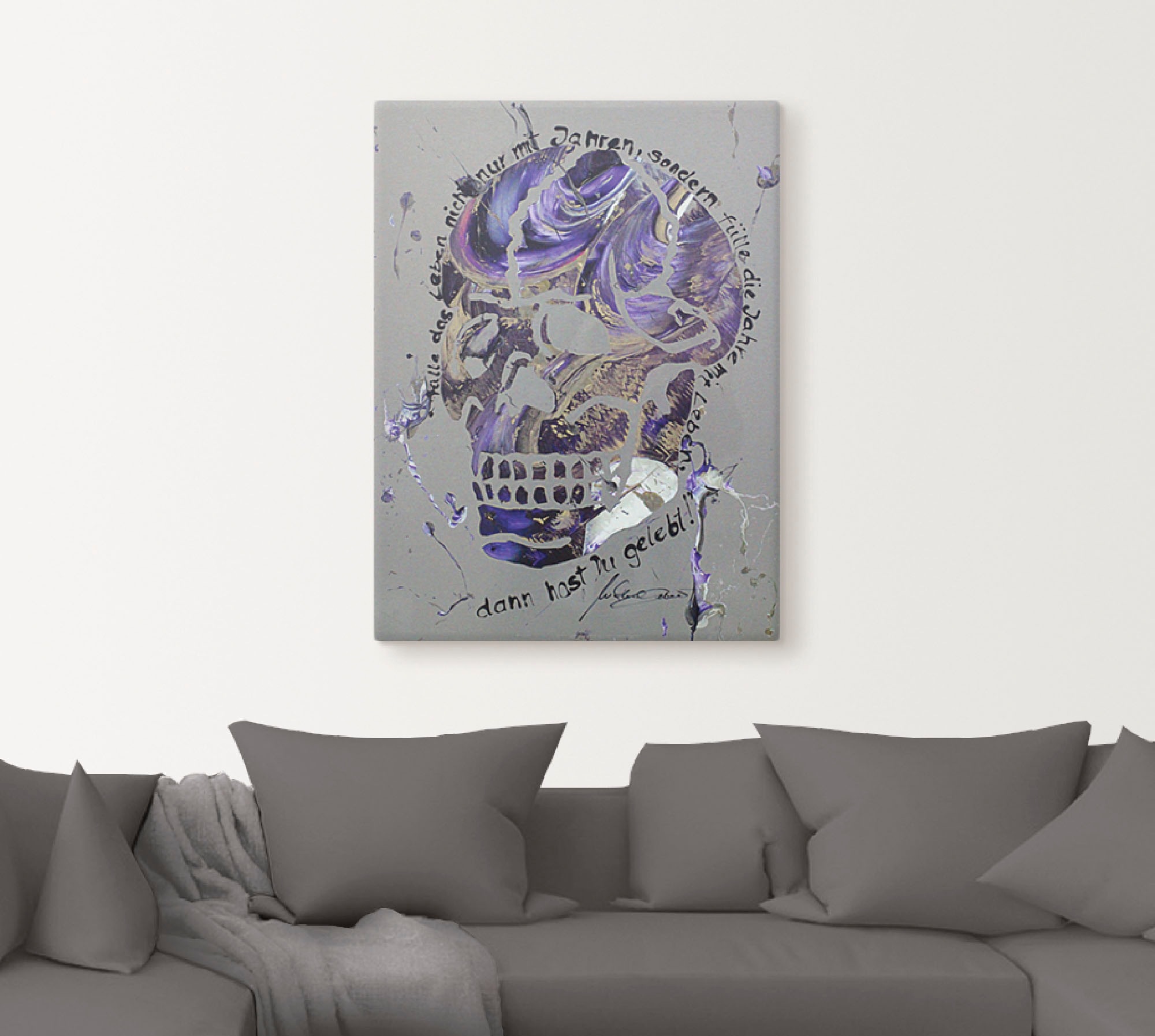 Artland Wandbild »Totenkopf 3«, Körper, (1 St.), als Leinwandbild, Wandaufkleber in verschied. Größen