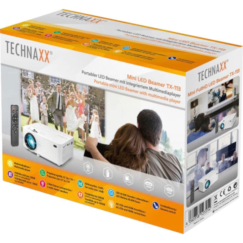 Technaxx LED-Beamer »TX-113«, (2000:1)