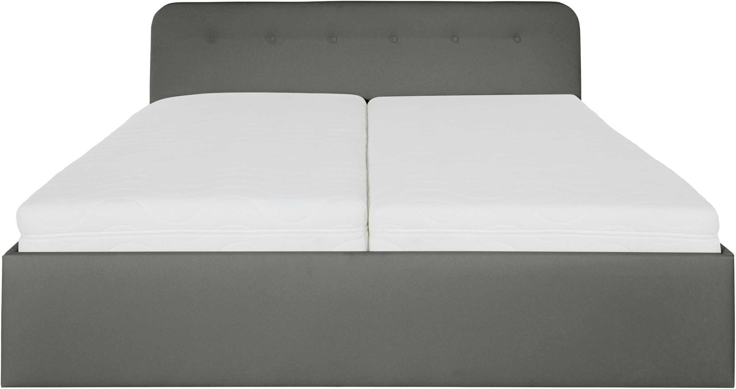 Polsterbett "Rostock", grau, L:210cm, Bezug 100% Polyurethan, Polsterung: Polsterwatte, Material Gestell: gepolsterter Holzwerkstoff, WESTFALIA SCHLAFKOMFORT, Betten, Polsterbett, auch mit Stauraum und Kopfteilverstellung erhältlich 3