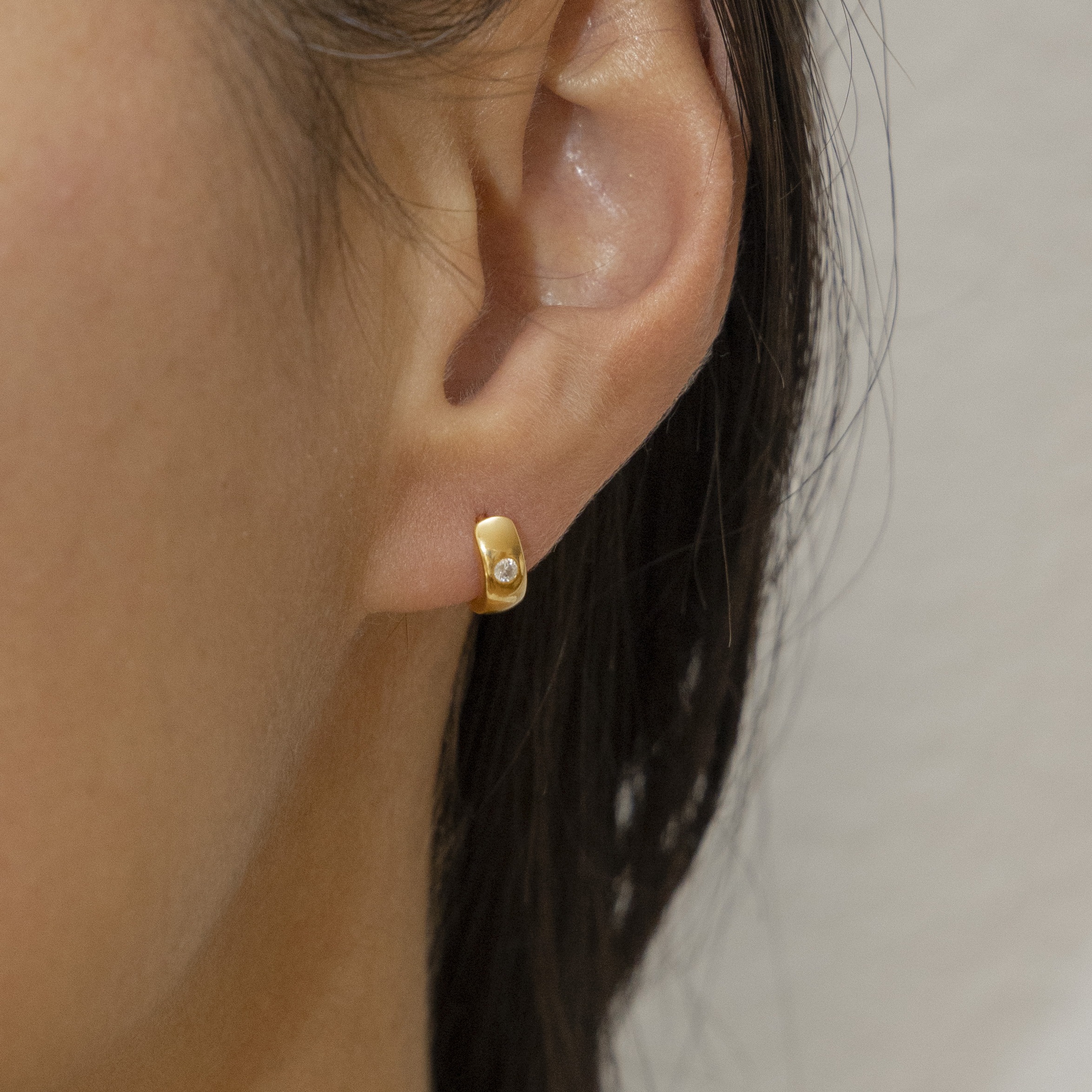 CAÏ Paar Creolen »925 Silber vergoldet Zirkonia«