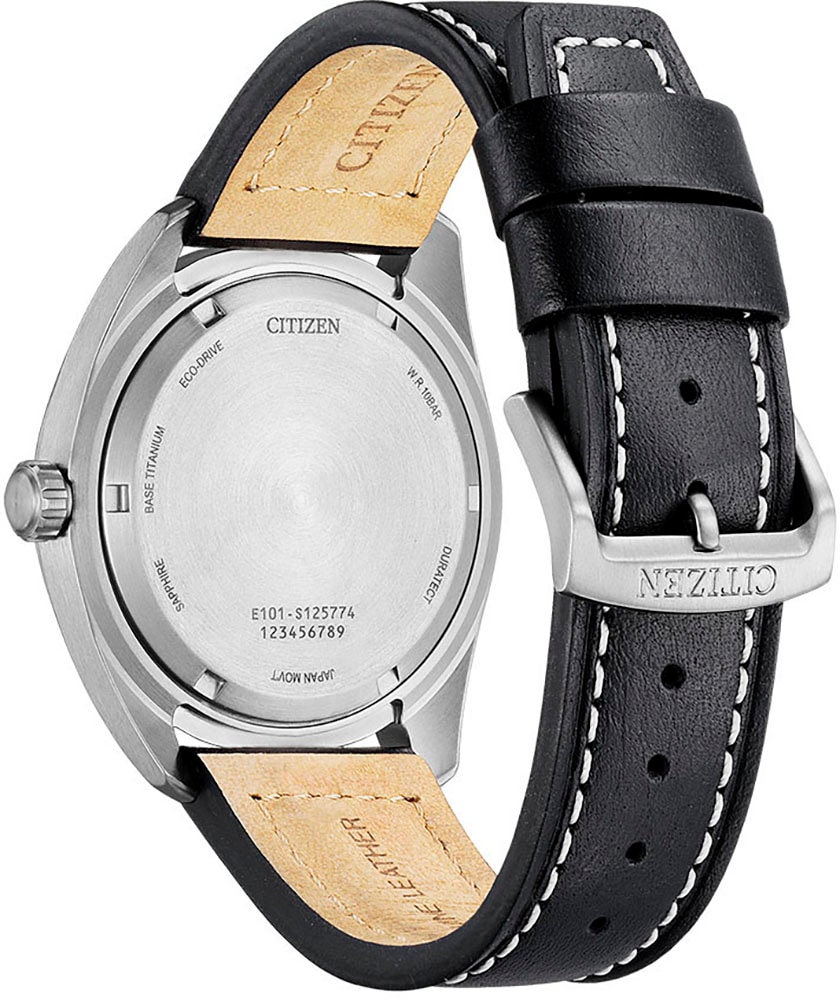 Citizen Solaruhr, Armbanduhr, Herrenuhr, Titan, Datum, Lederarmband