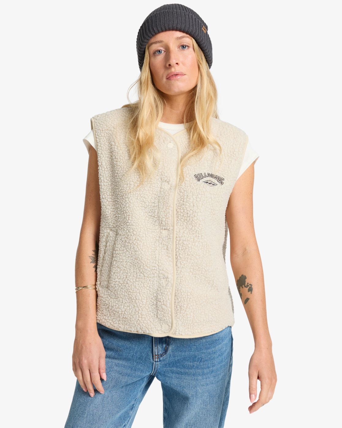 Billabong Fleeceweste "BE HAPPY VEST" mit Reißverschluss, aus Fleece-Material aus Polyester