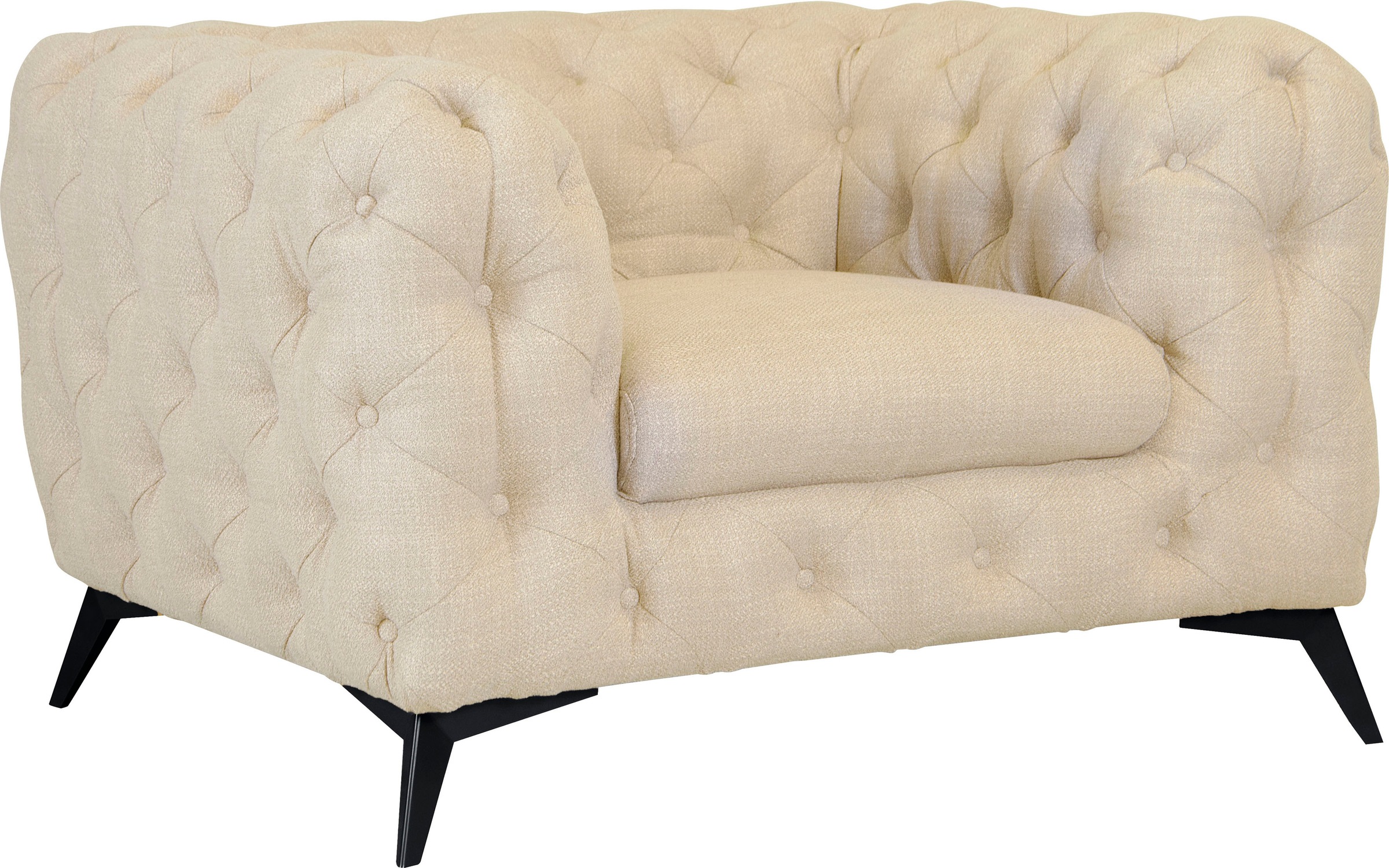 Leonique Chesterfield-Sessel »Glynis Sessel«, aufwändige Knopfheftung, moderne Chesterfield Optik, Fußfarbe wählbar