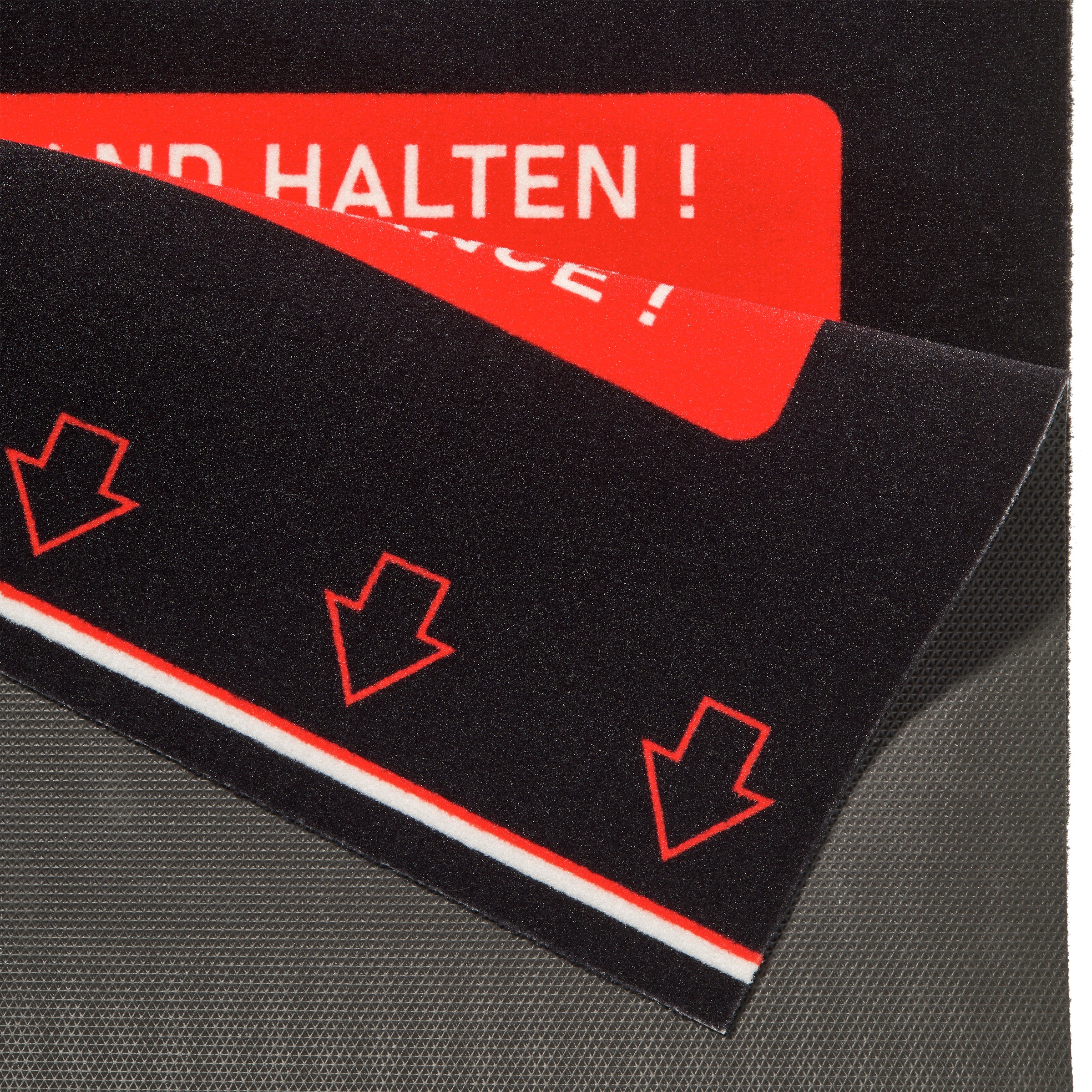 HANSE Home Fußmatte »Sicherheitsabstand, Türmatte«, rechteckig, 5 mm Höhe, mit Spruch, In- und Outdoor geeignet, Bitte Abstand halten!