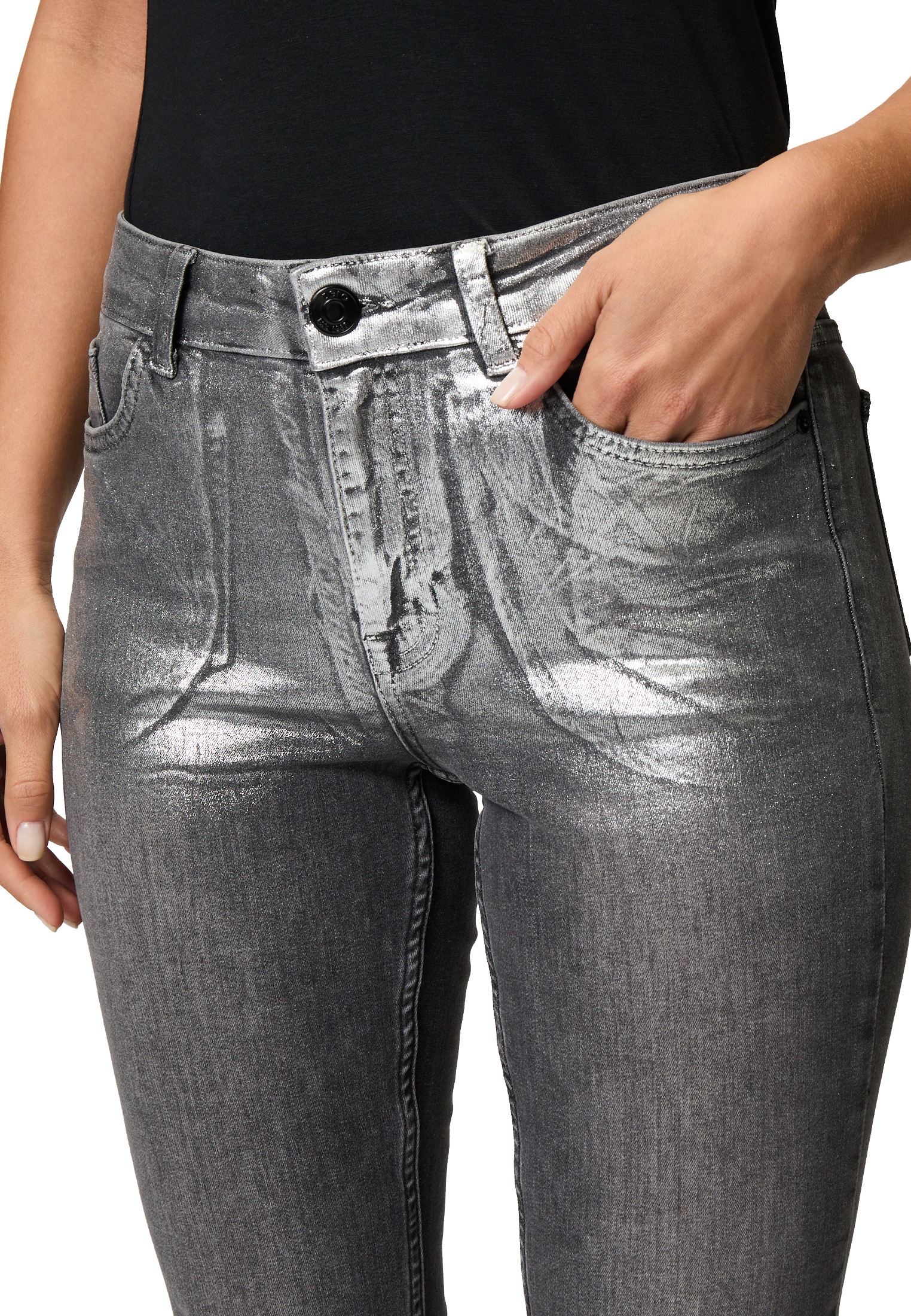 Zero Slim-fit-Jeans »zero Jeans grau Style SEATTLE Slim Leg 30 Inch«