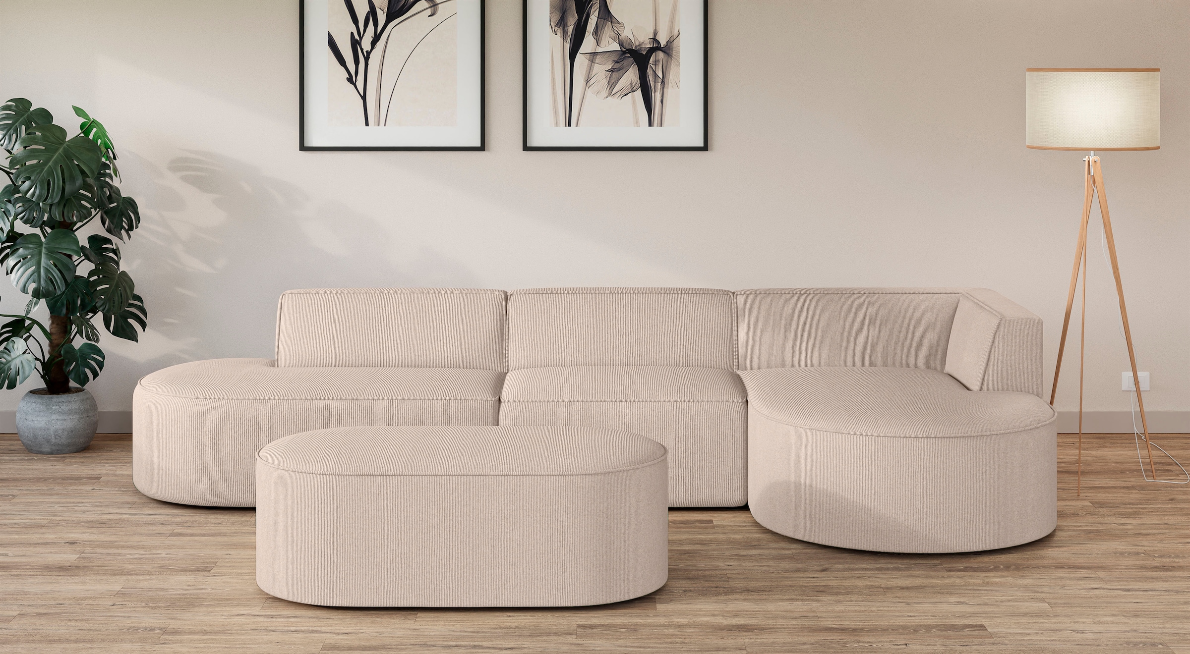 OTTO home Ecksofa "EIVIND Designer Sofa mit Ottomane rechts/links, B/T/H: 3 günstig online kaufen