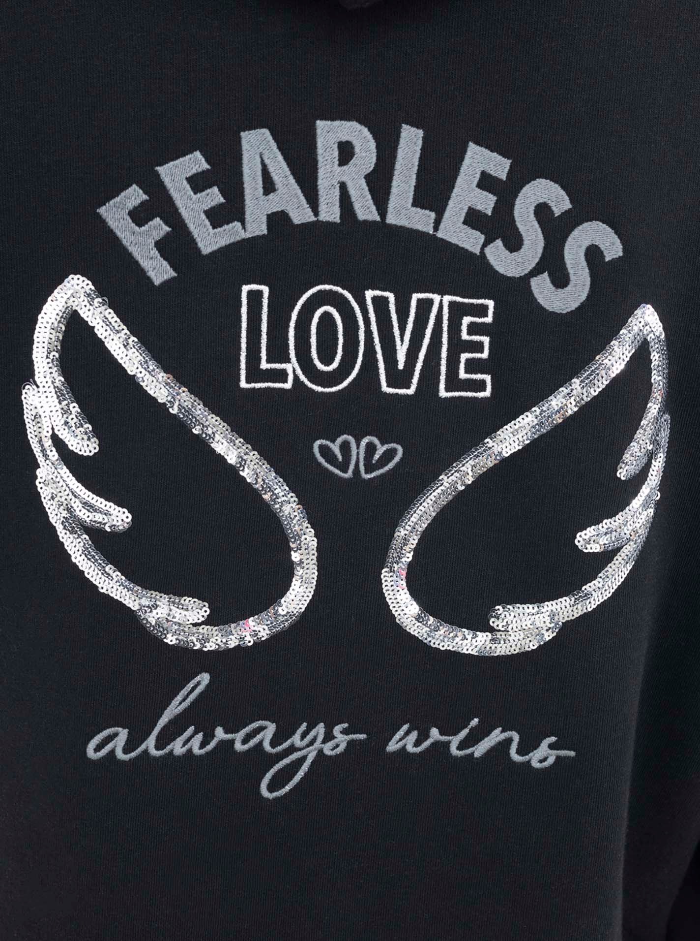 Zwillingsherz Hoodie »"Wings"«, glamouröse Stickerei mit Flügeln, Pailletten, glänzende Kordel

