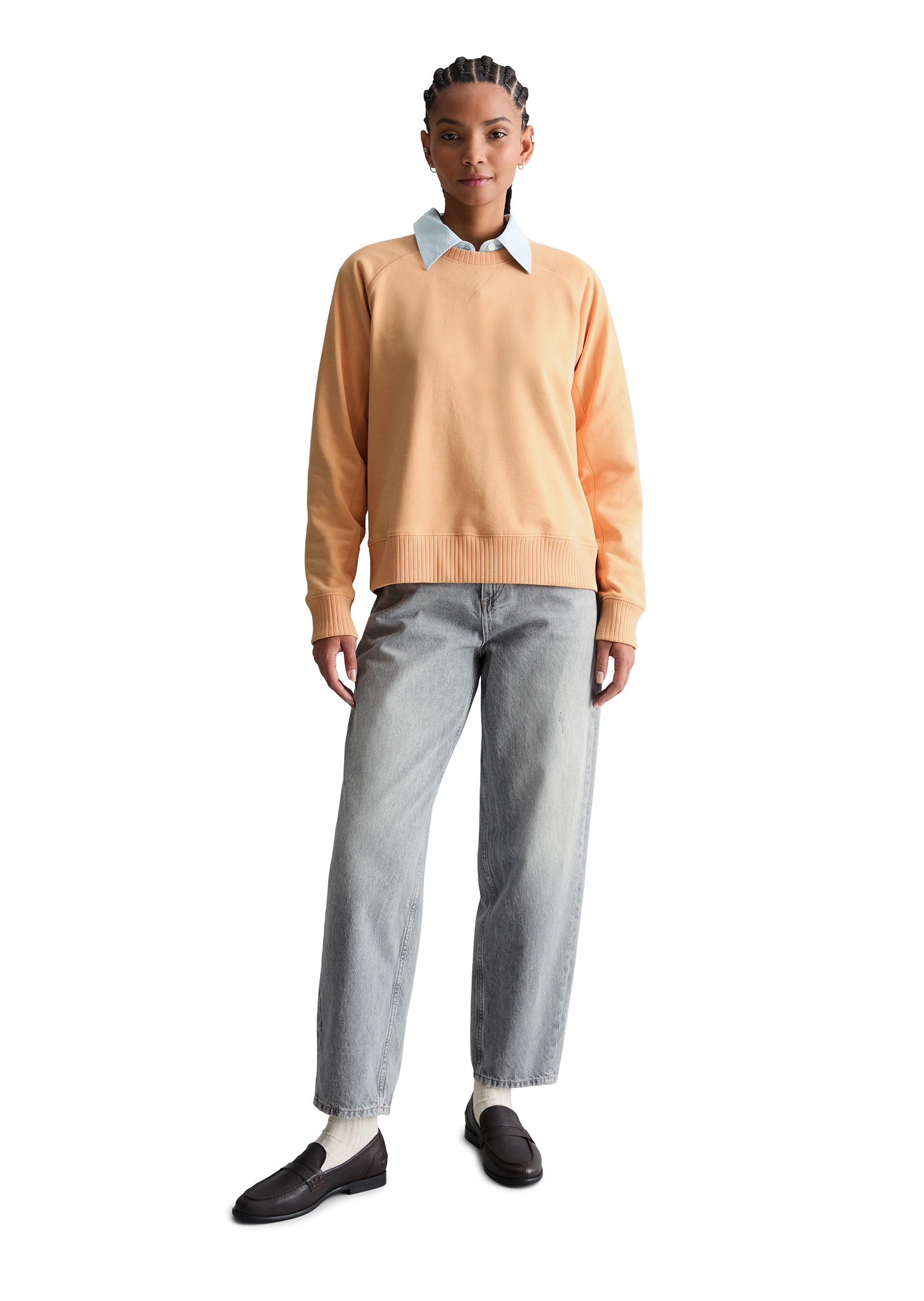 Marc O'Polo DENIM Sweatshirt »mit Rippstrick-Bündchen«
