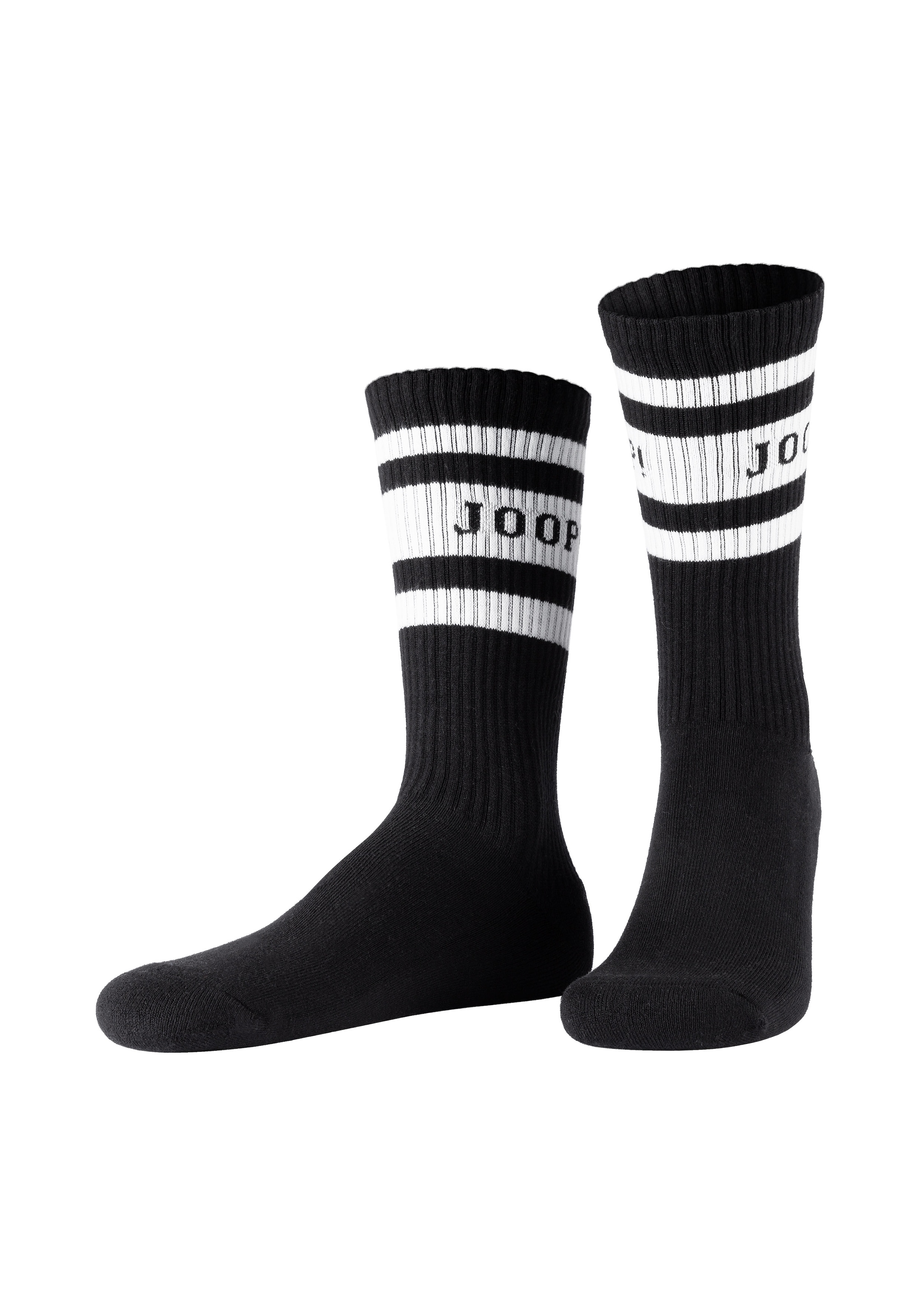 JOOP! Kniestrümpfe »premium essentials«, (2er Pack), am Bund mit Logoschriftzug
