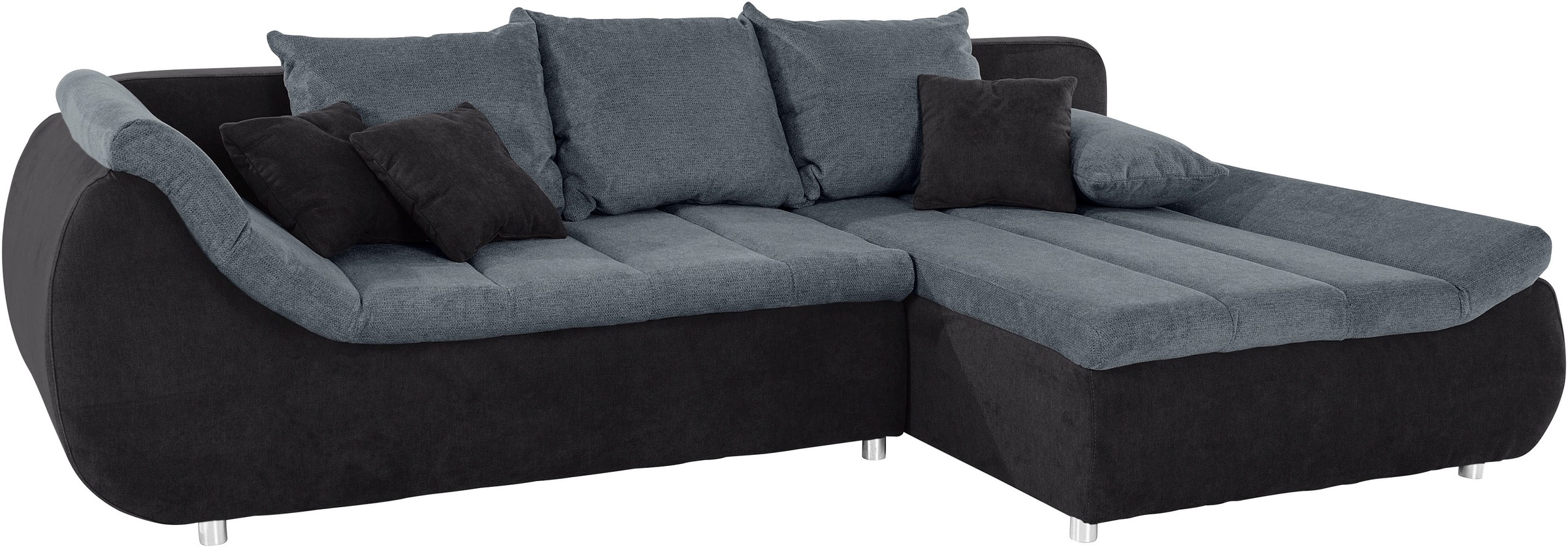 INOSIGN Ecksofa »Imola, elegant und modern, aktuelle Steppung im Sitz, bequem, L-Form«, frei im Raum stellbar, wahlweise mit Bettfunktion und Bettkasten