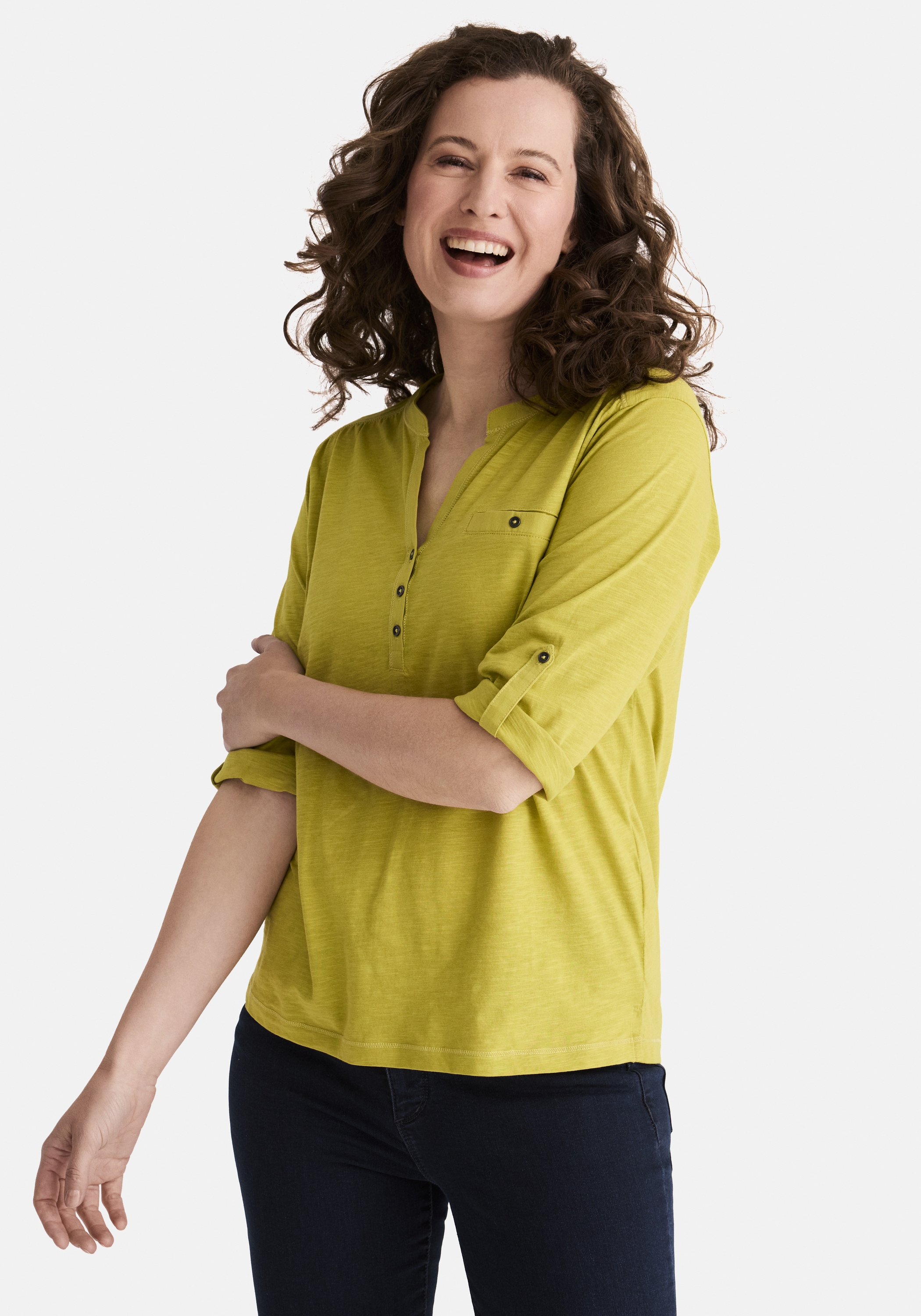 STOOKER WOMEN 3/4-Arm-Shirt "MARIE T-Shirt 3/4 - Arm", Regular Fit Slub Yar günstig online kaufen