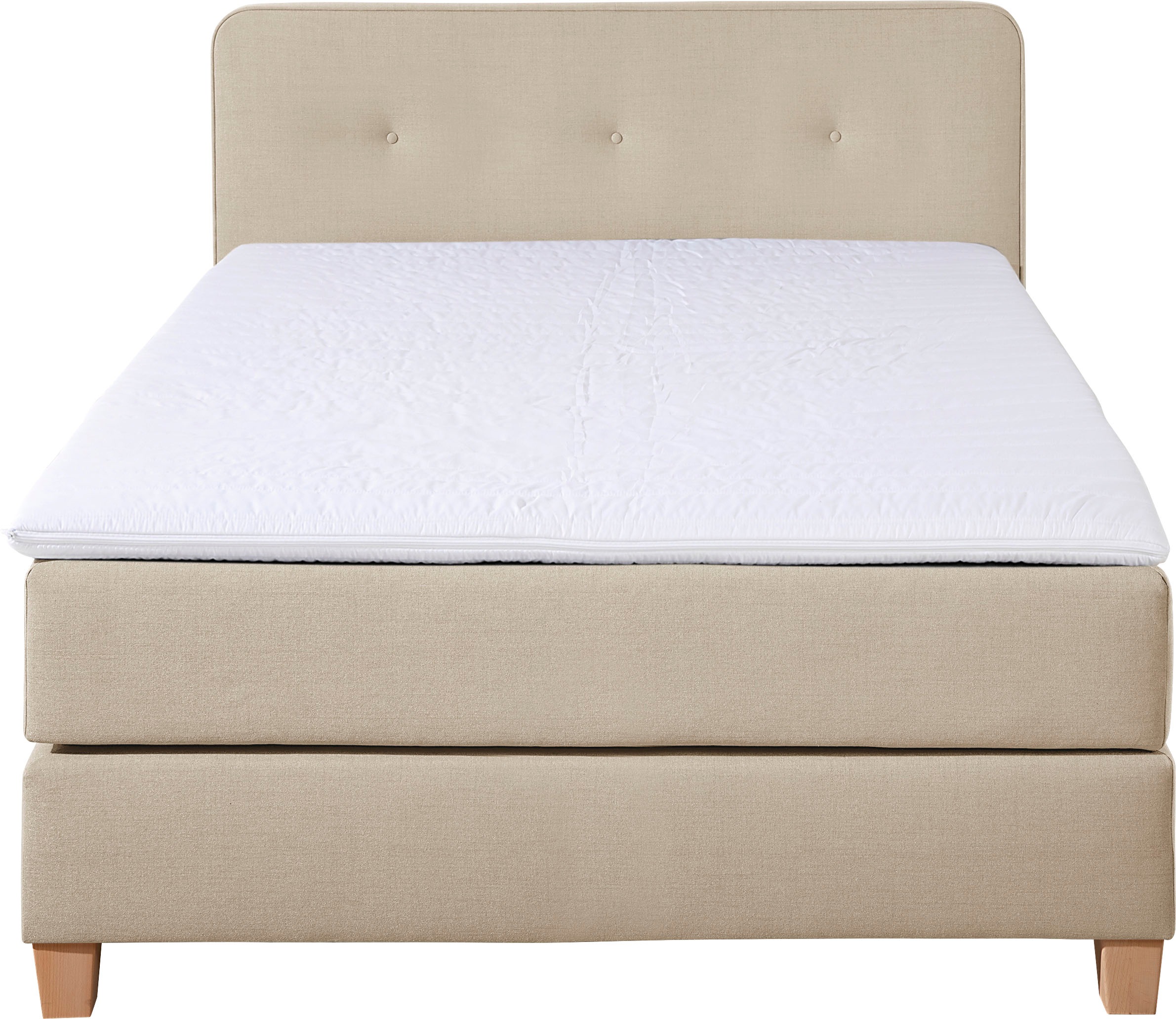 Home affaire Boxspringbett »Fargo«, inkl. Topper, in 3 Matratzenarten, in Samt- oder Strukturstoff