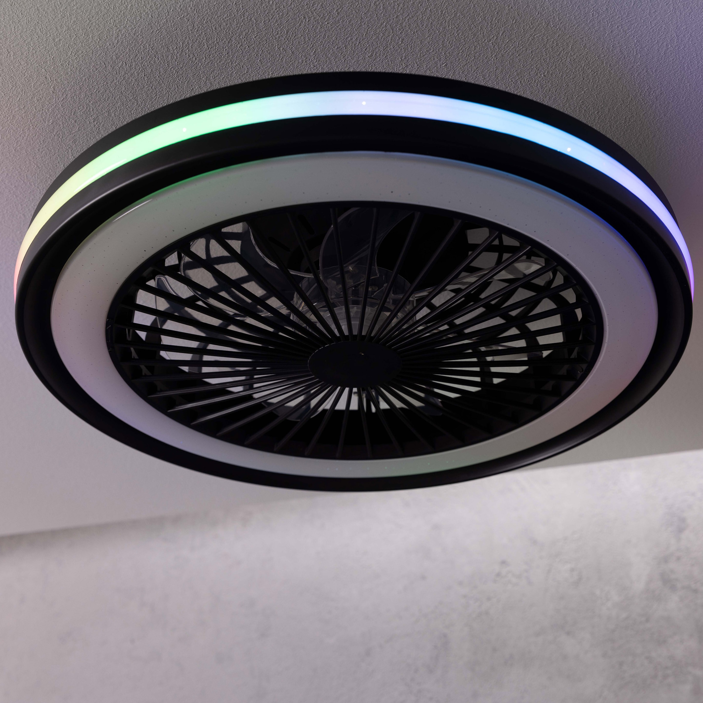 Brilliant LED Deckenleuchte »Palmero«, mit Ventilator, Ø 47 cm, IC-RGB, 5000 lm, dimmbar, 2700-6500 K