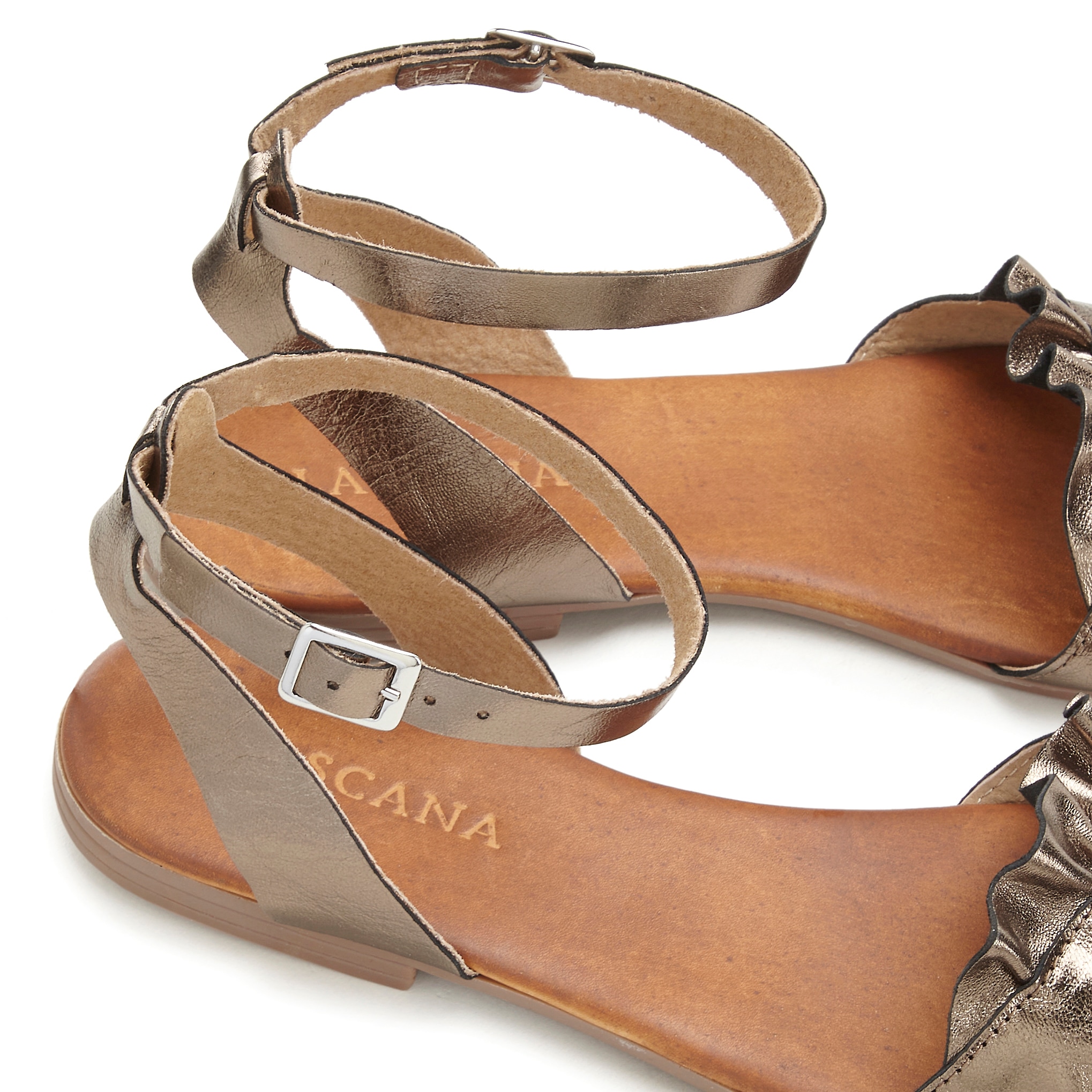 LASCANA Sandale »Sommerschuh«, Sandalette, Sommerschuh, offener Schuh aus Leder