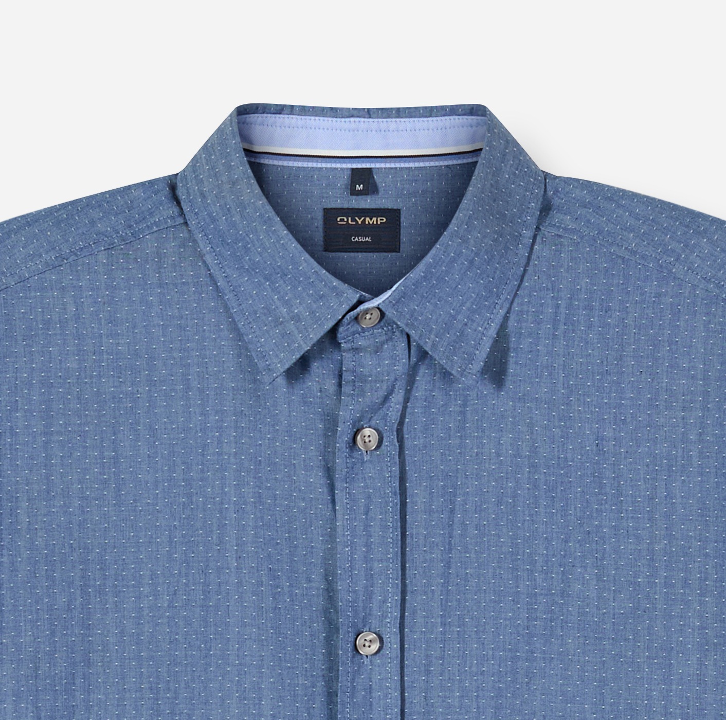 Langarmhemd OLYMP, Herren, Gr. L, N-Gr, marine, Web, Obermaterial: 100% Baumwolle, regular fit, 1-Knopf-Manschette, Hemden, Freizeithemd, regular fit, Kentkragen 6