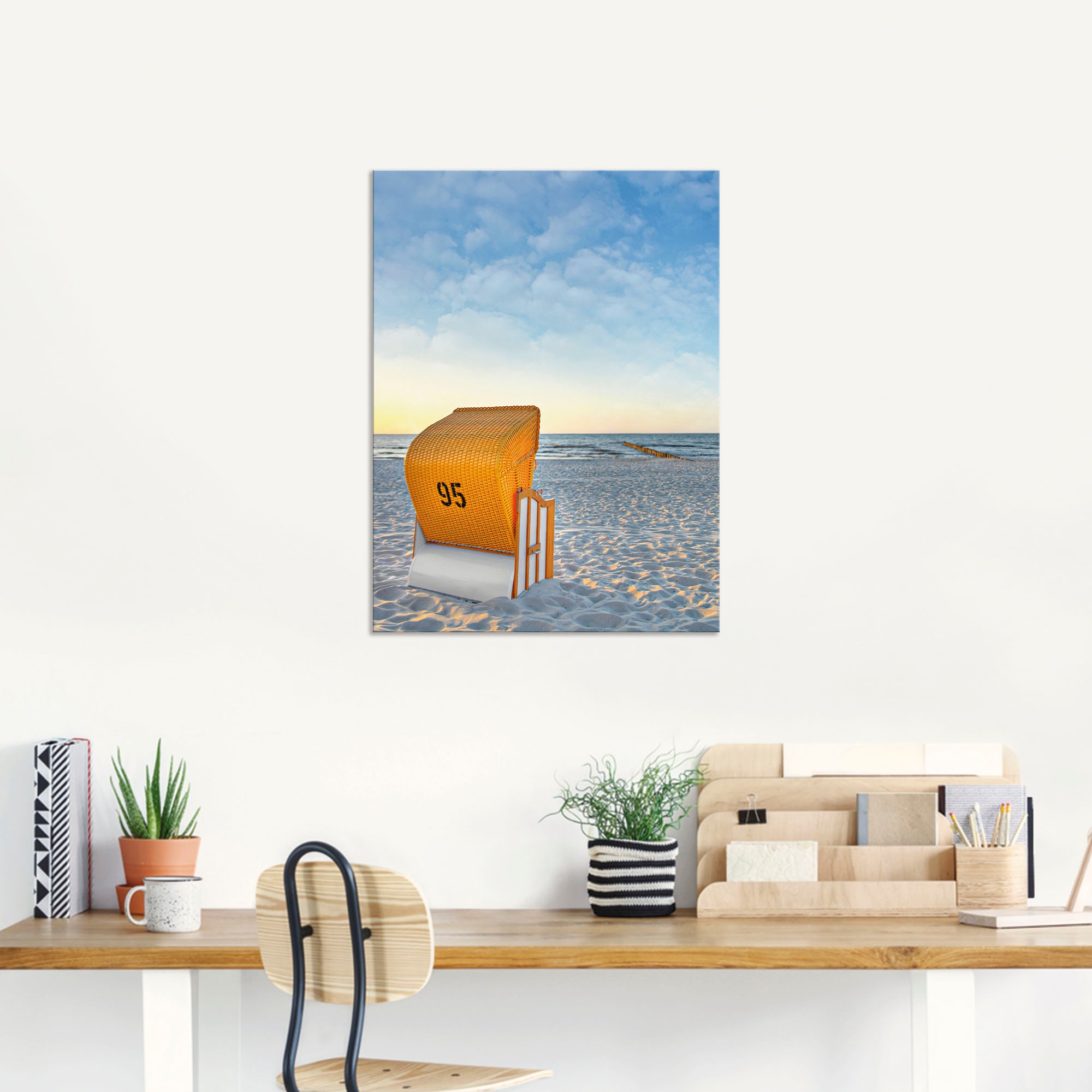 Artland Wandbild »Ostsee7 - Strandkorb«, Strand, (1 St.), als Alubild, Outdoorbild, Leinwandbild, Poster in verschied. Größen
