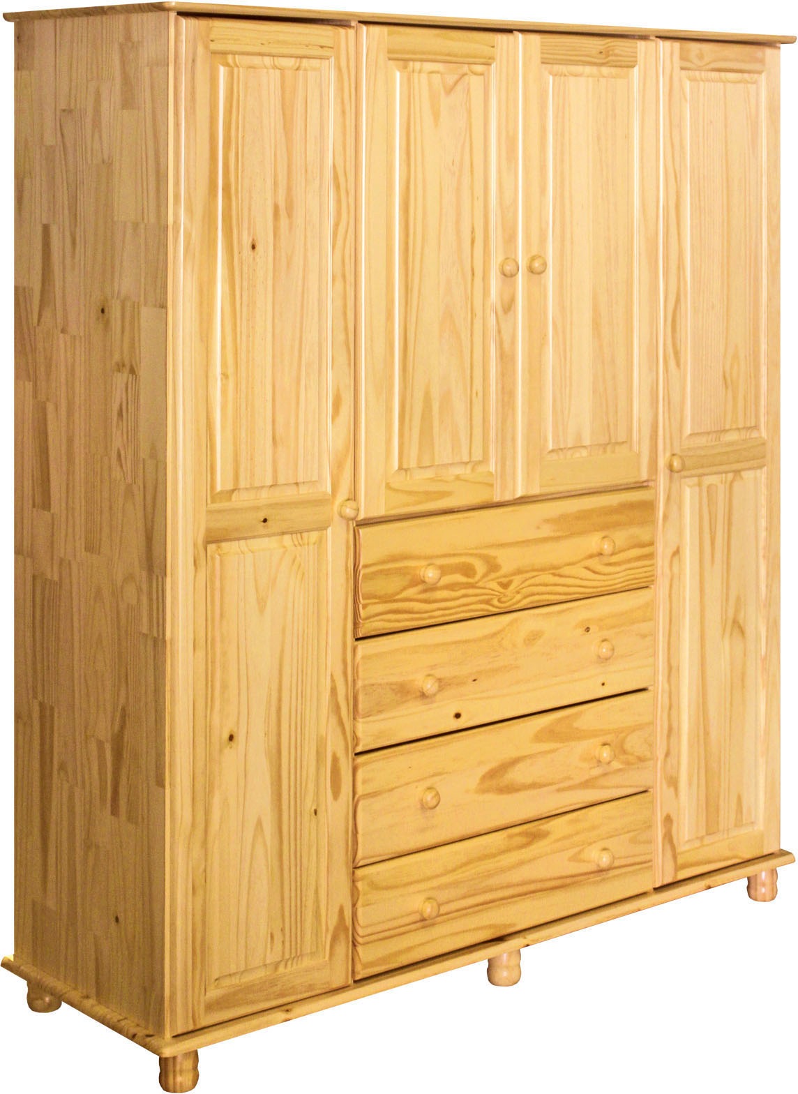 Möbilia Kleiderschrank 1 Stk. tlg. gefertigt aus massivem Kiefernholz günstig online kaufen