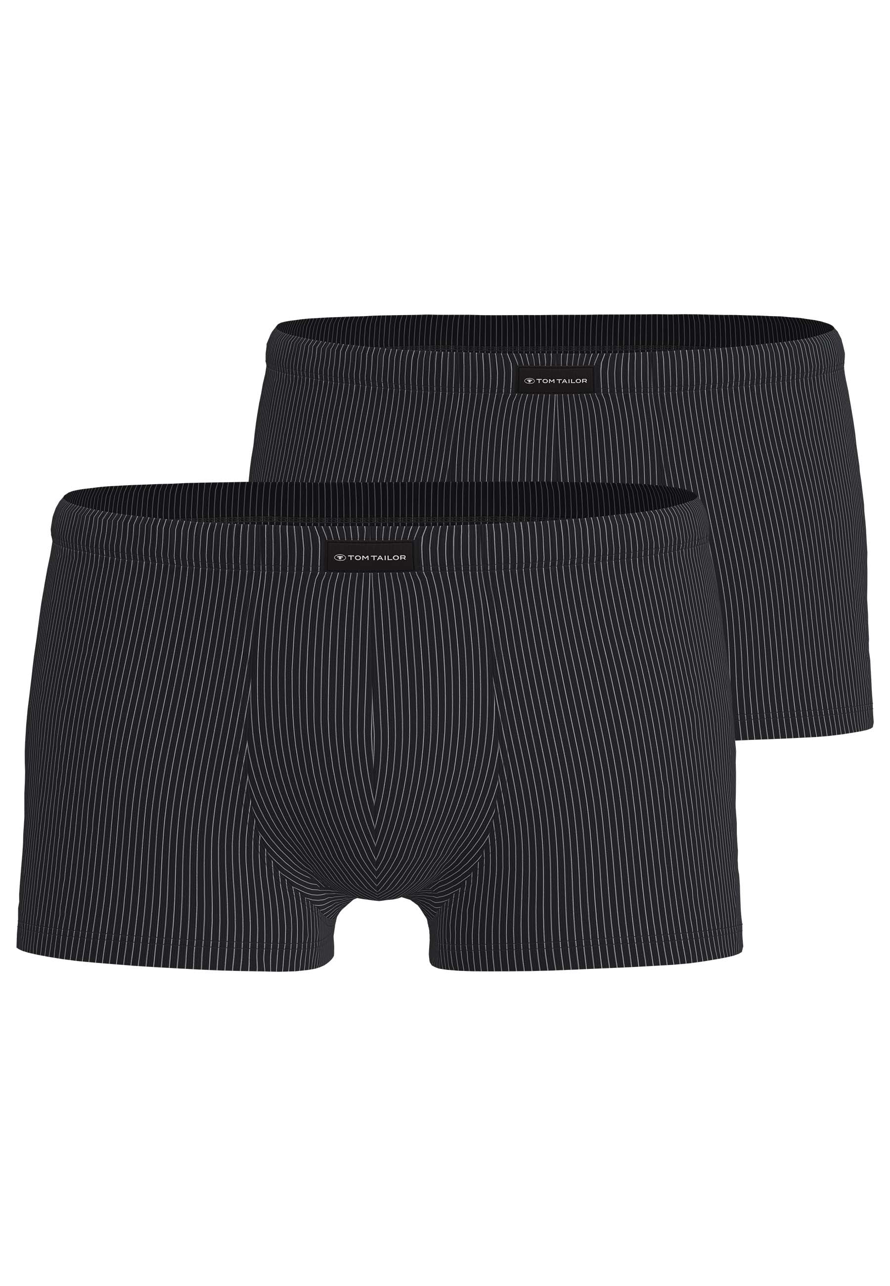 TOM TAILOR Boxershorts "Alaska" Packung, bequem, weich, eng, Streifendesign, Logo, breiter Bund