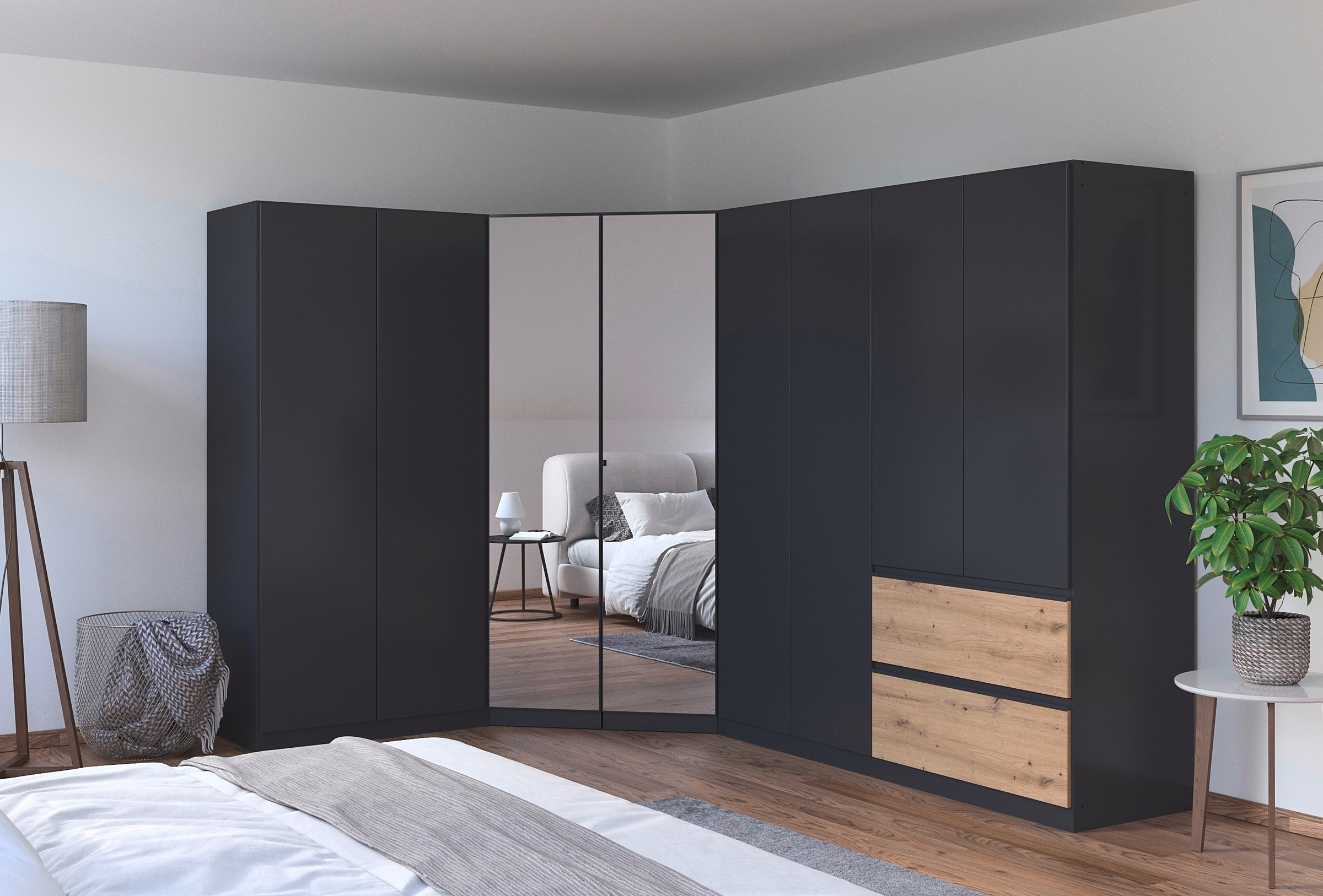 rauch Schrank-Set »Kleiderschrank Schrank Garderobe Wäscheschrank COSTA mit Spiegel«, viel Platz, grifflose Front und Push-to-Open Funktion MADE IN GERMANY