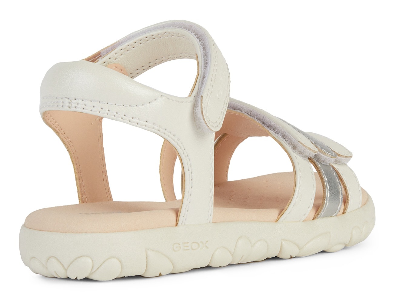 Geox Sandale »J SANDAL HAITI GIRL«, Glitzersandale, Klettschuh im Metallic Look