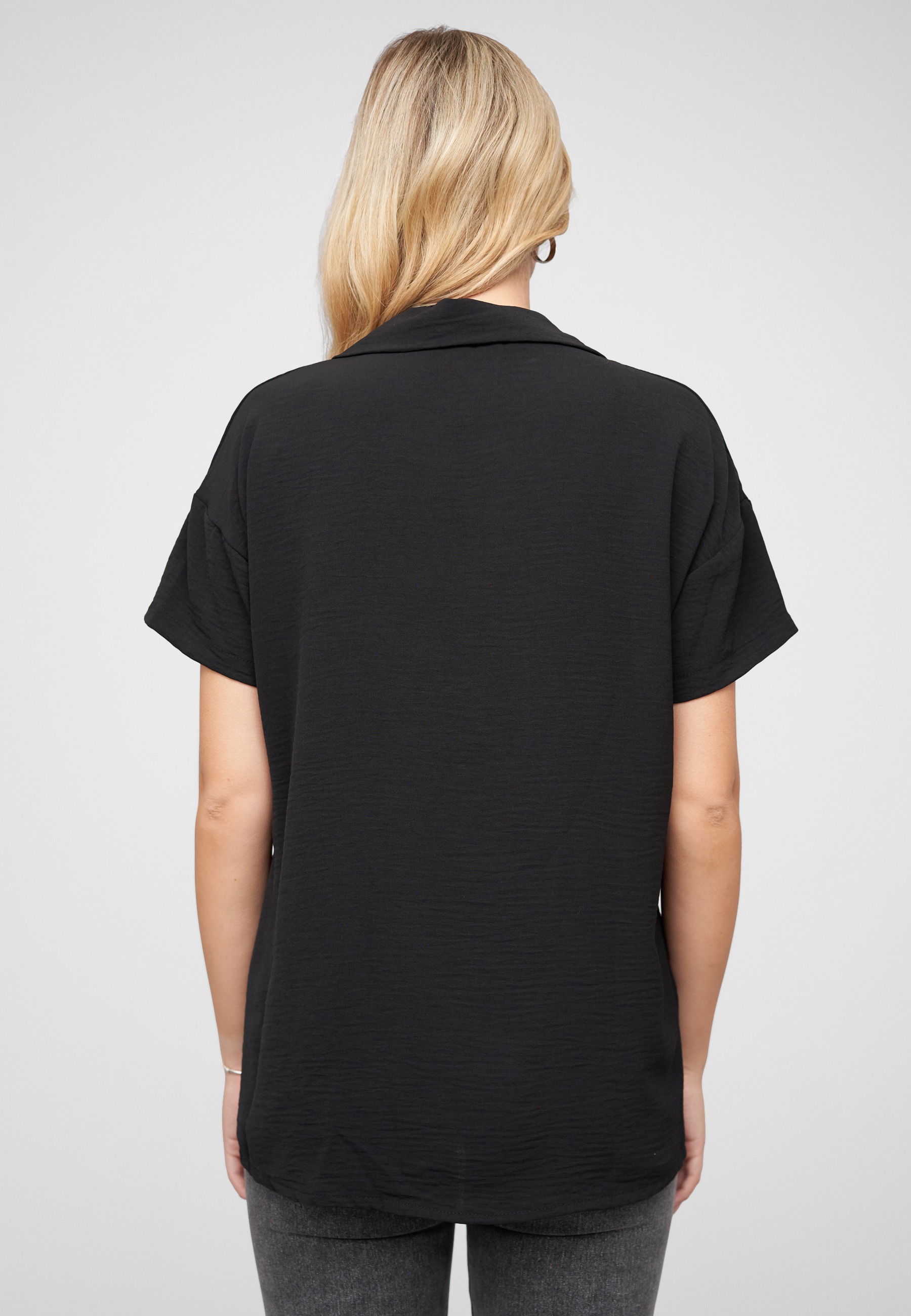 CLOUD 5IVE T-Shirt »CLOUD 5IVE Musselin Kurzarm Hemd mit Knopfleiste und Brusttasche« 1