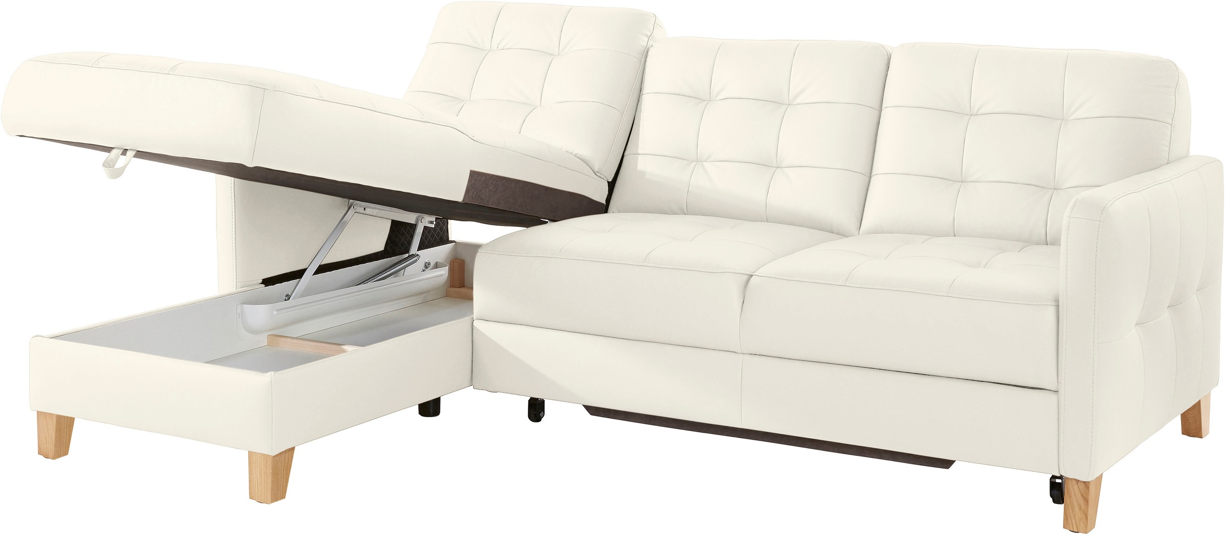 exxpo - sofa fashion Ecksofa »Elio, kompakt und komfortabel, bequem und zeitloses Design, L-Form«, wahlweise mit Bettfunktion