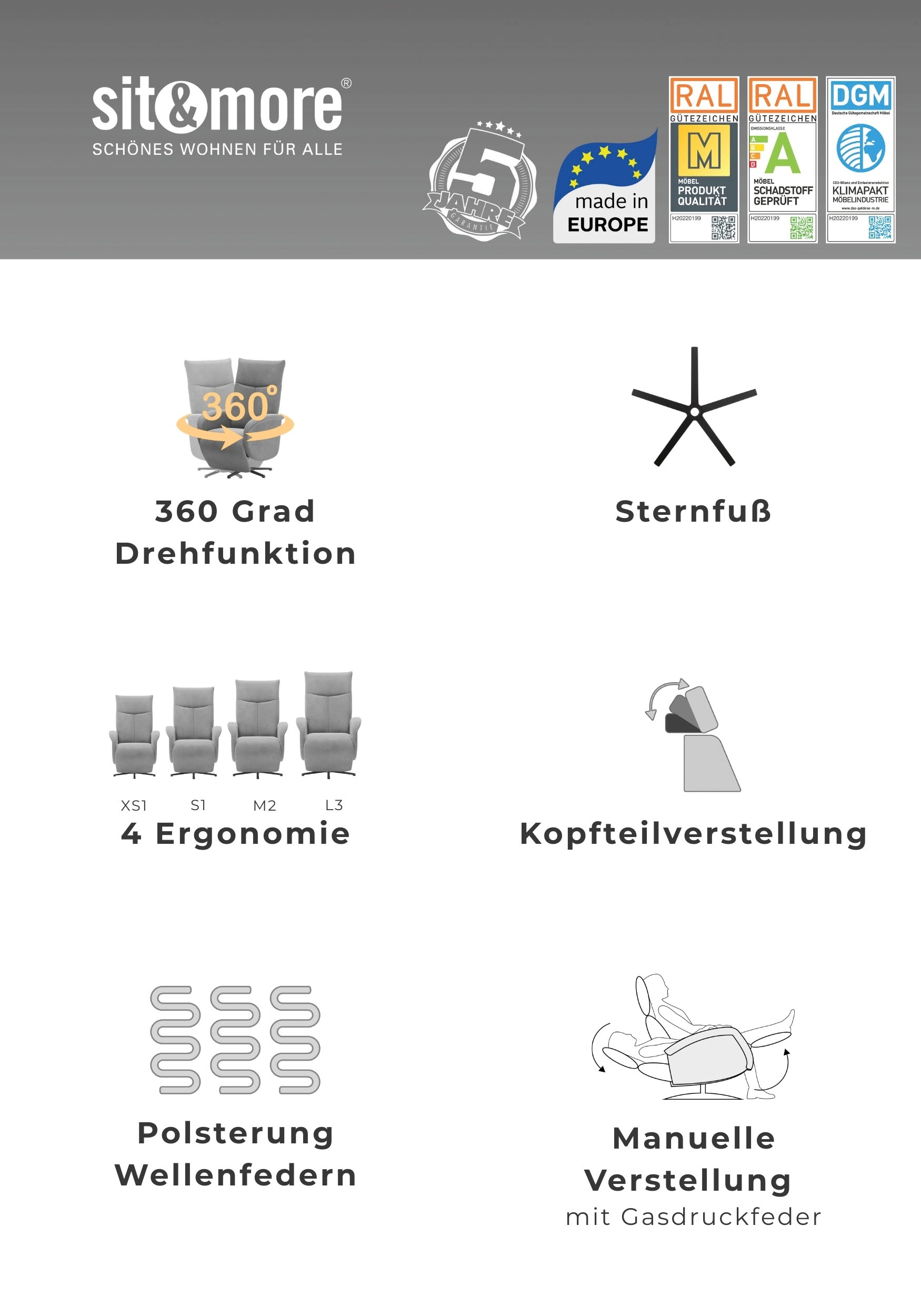sit&more TV-Sessel "TV Lazy" mit Herz-Waage-Positon und 3 Motoren