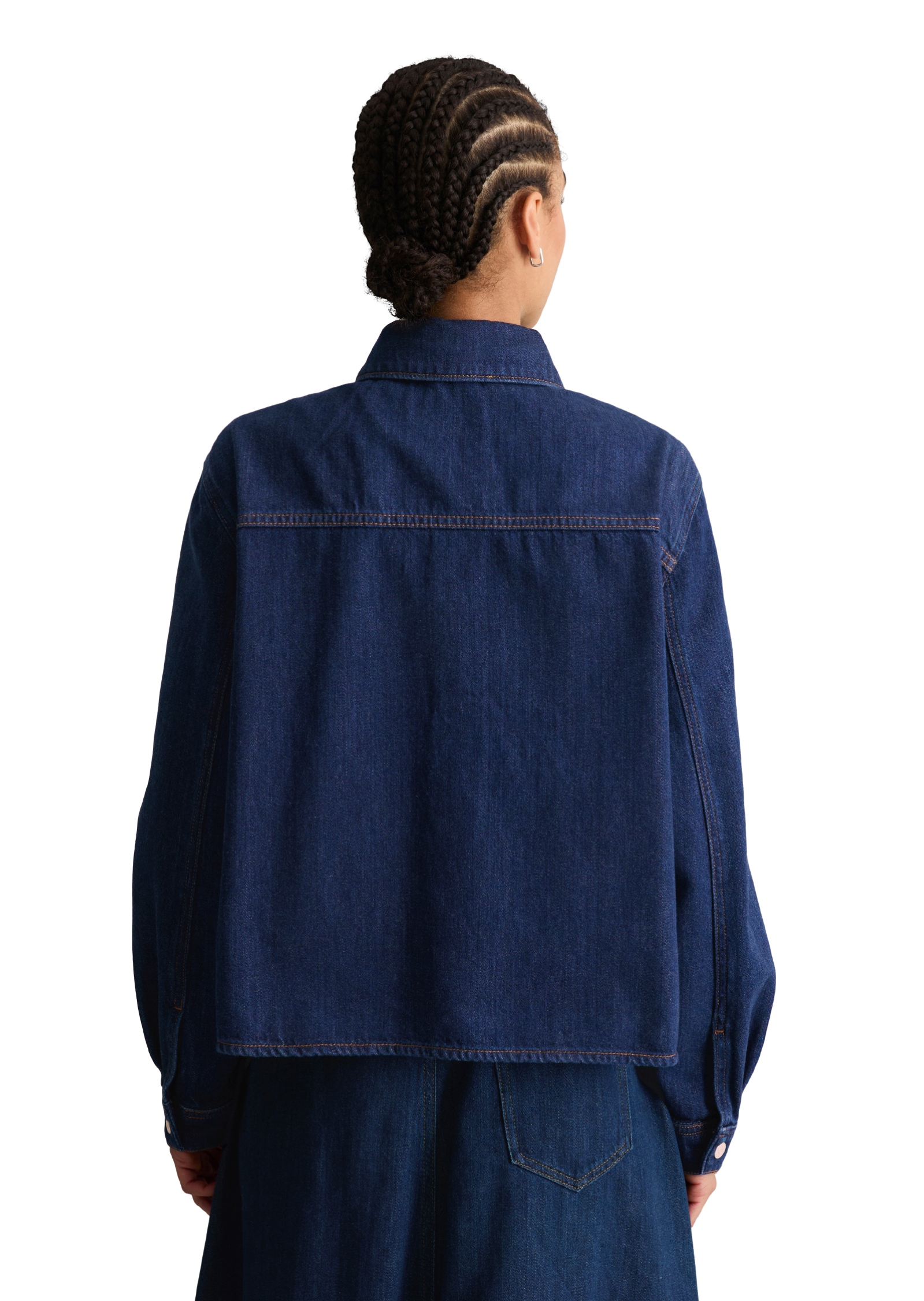 Marc O'Polo DENIM Jeansbluse cropped made with Orange Fiber