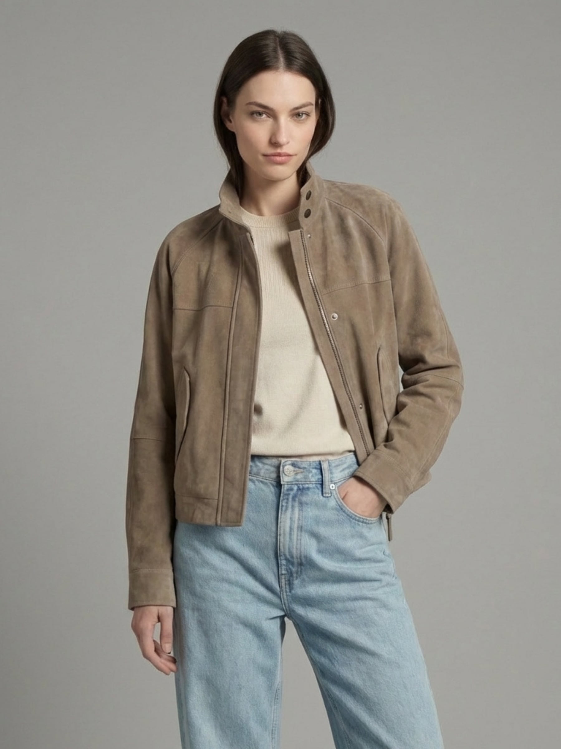 RICANO Lederjacke »Lederjacke Adriana« ohne Kapuze Handgefertigt aus echtem Leder