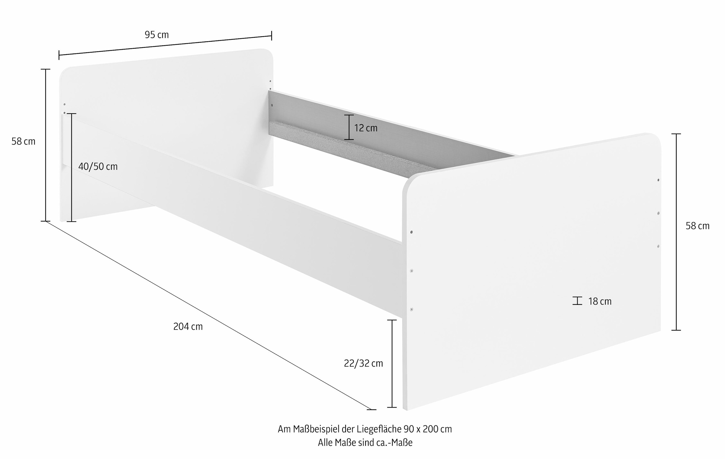 Wimex Bett »Joker«, Liegefläche 90x200cm, mit höhenverstellbaren Seitenteilen