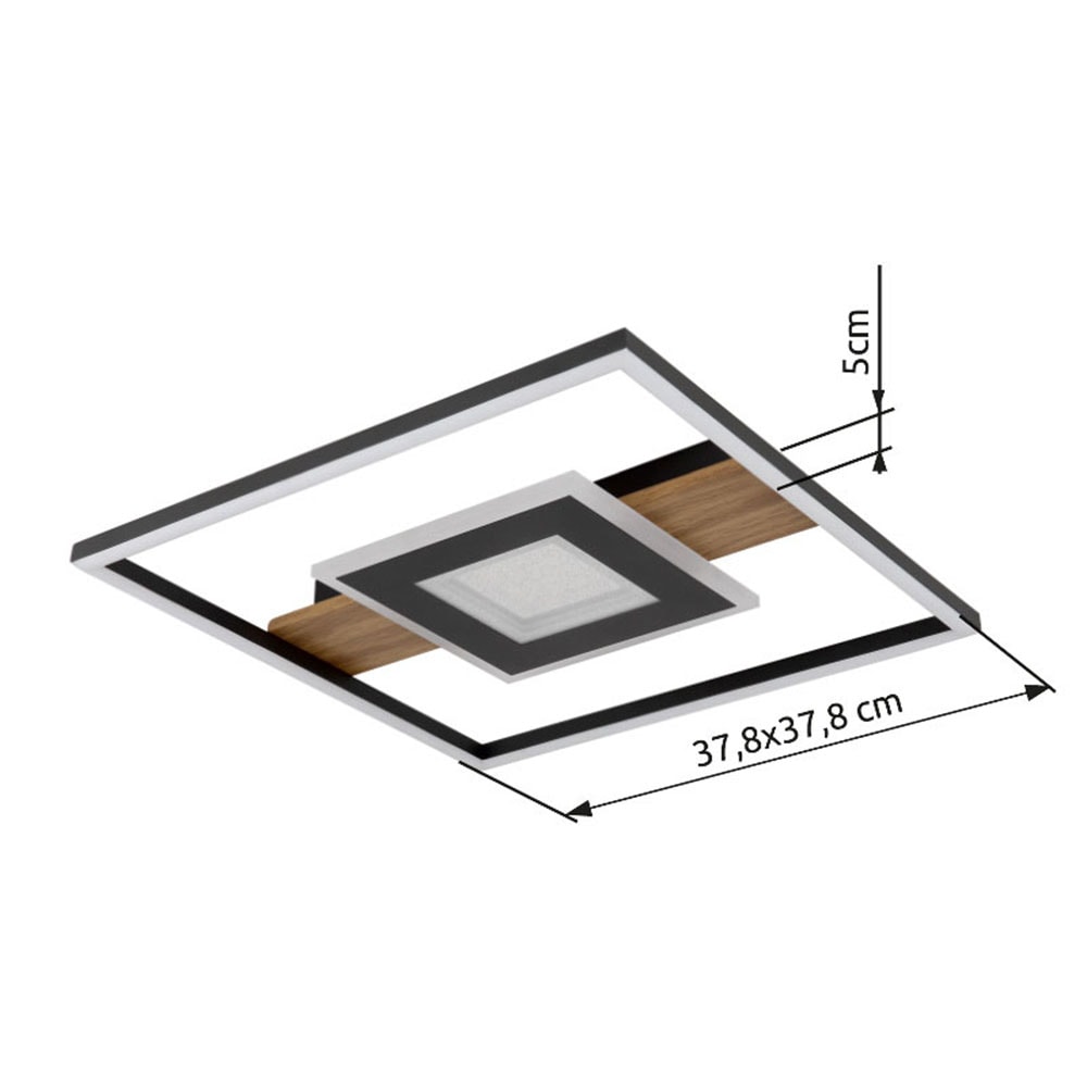 GLOBO LIGHTING LED Deckenleuchte »PIKARA«, Leuchtmittel LED-Modul | LED fest integriert, Deckenlampe/holzoptik/Acrylkristalle klar/modern