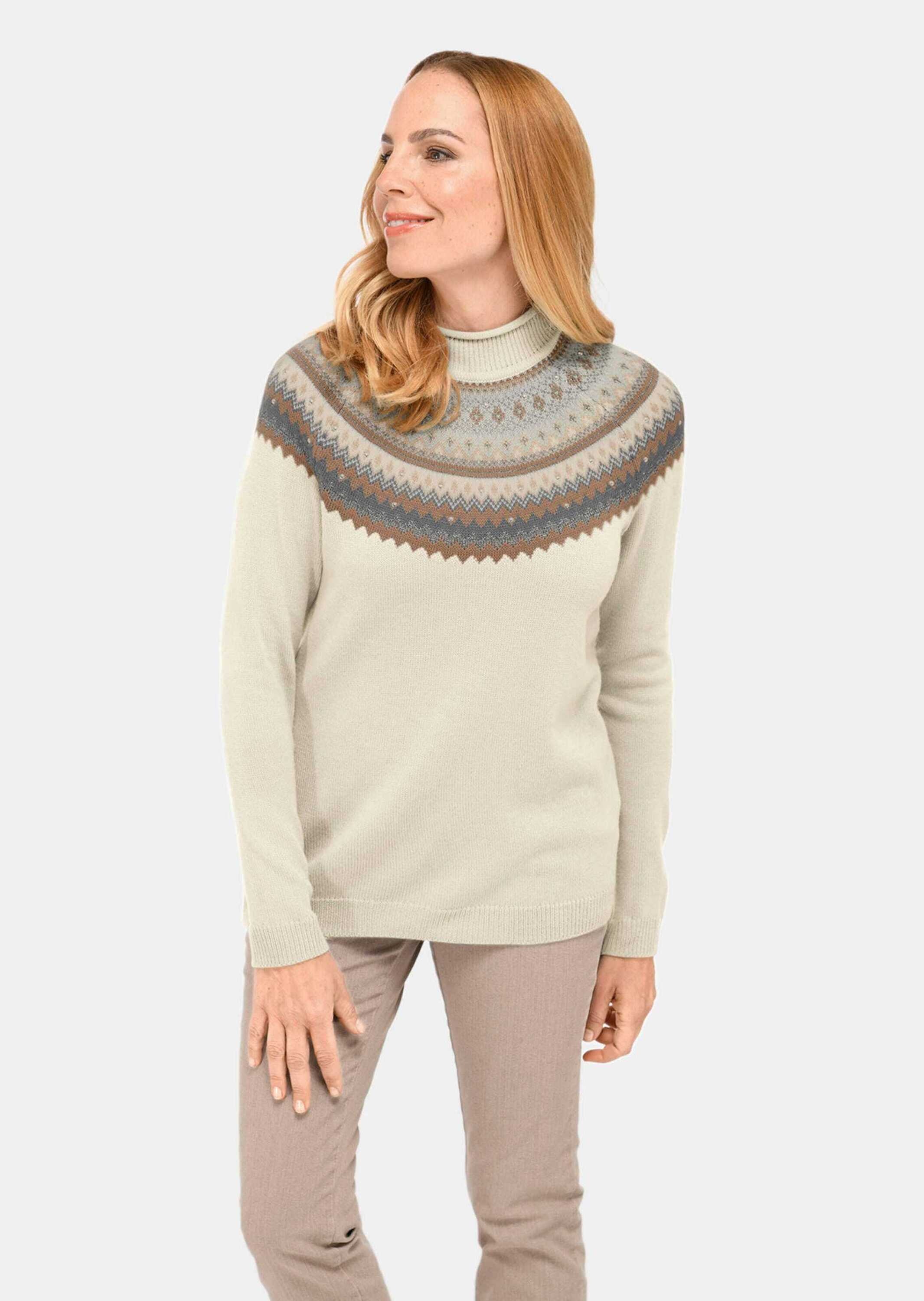 GOLDNER Strickpullover "Norweger-Pullover mit wärmender Schurwolle" Aufwend günstig online kaufen