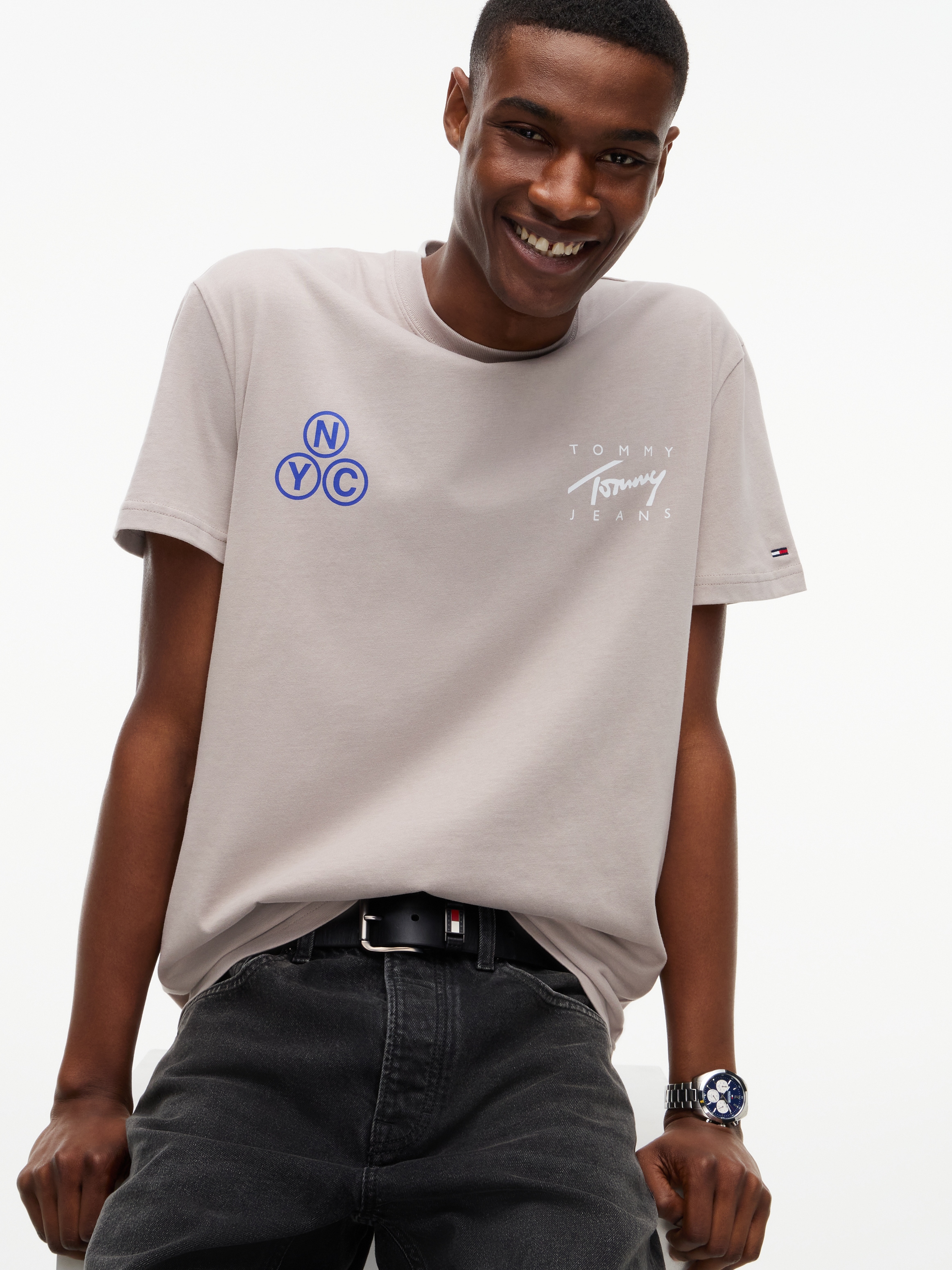 Tommy Jeans T-Shirt "REGULAR SIGNATURE PLAY TEE" Regular fit mit Print