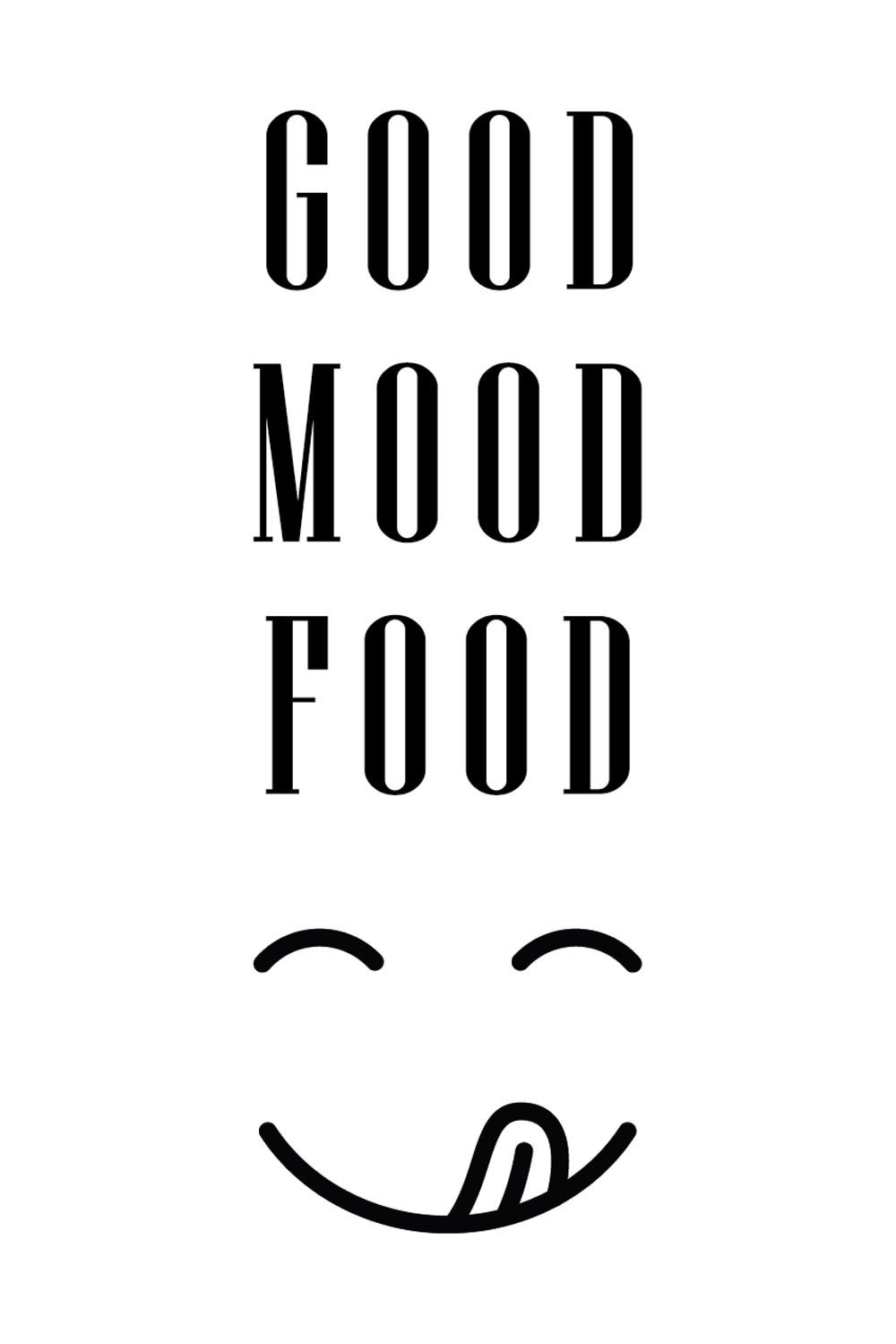 Wanddekoobjekt »GOOD MOOD FOOD«, Schriftzug auf Stahlblech