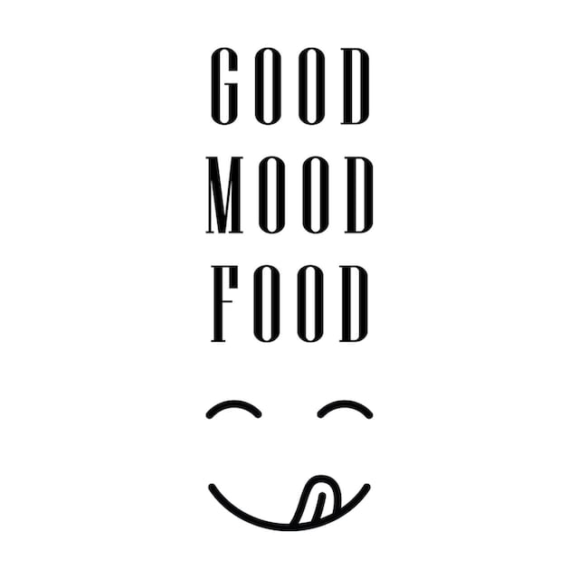 queence Wanddekoobjekt »GOOD MOOD FOOD«, Schriftzug auf Stahlblech  bestellen | BAUR