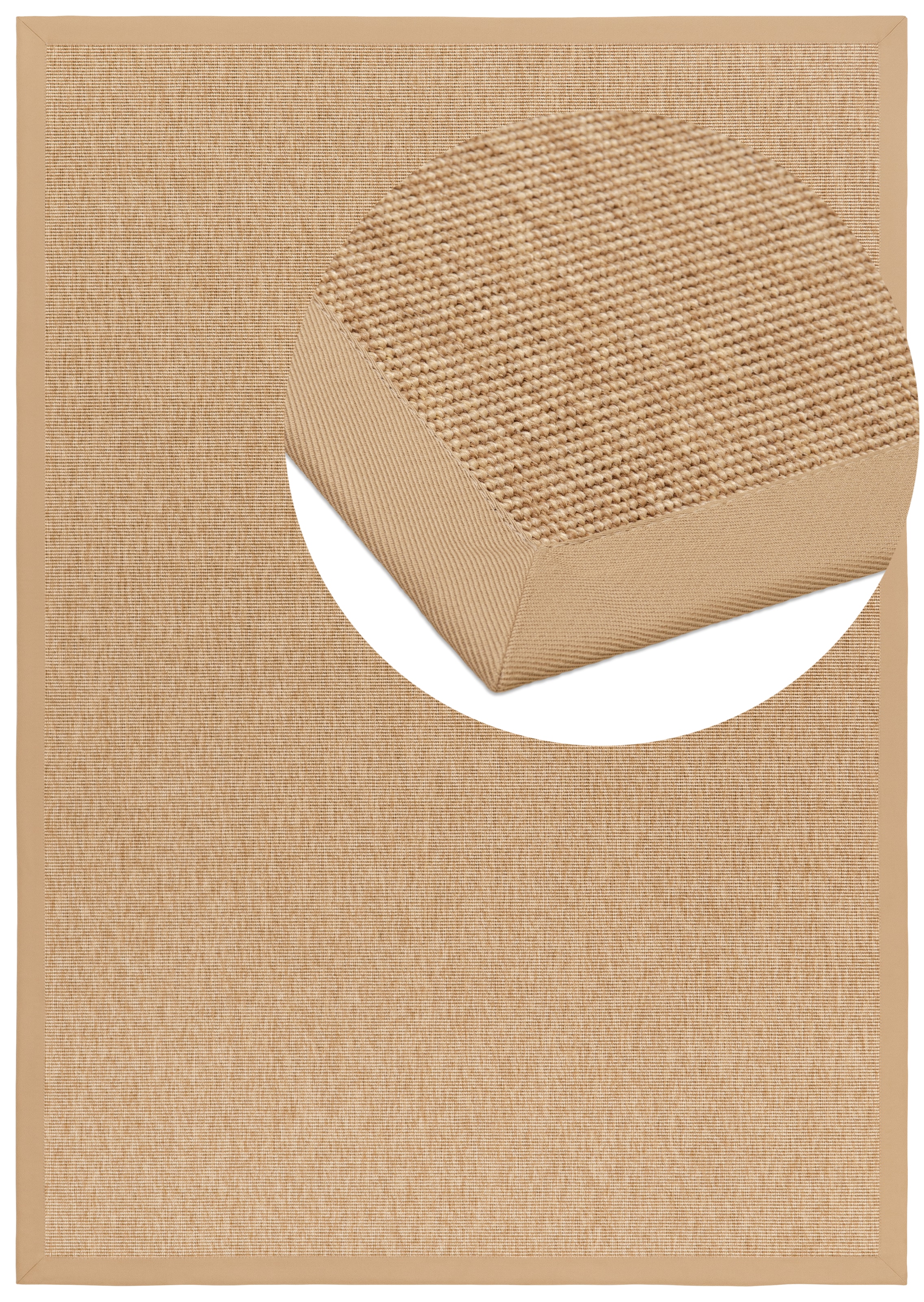 Dekowe Teppich »Naturino Rips« rechteckig 7 mm Höhe Flachgewebe, Sisal-Optik, mit Bordüre, In- und Outdoor geeignet