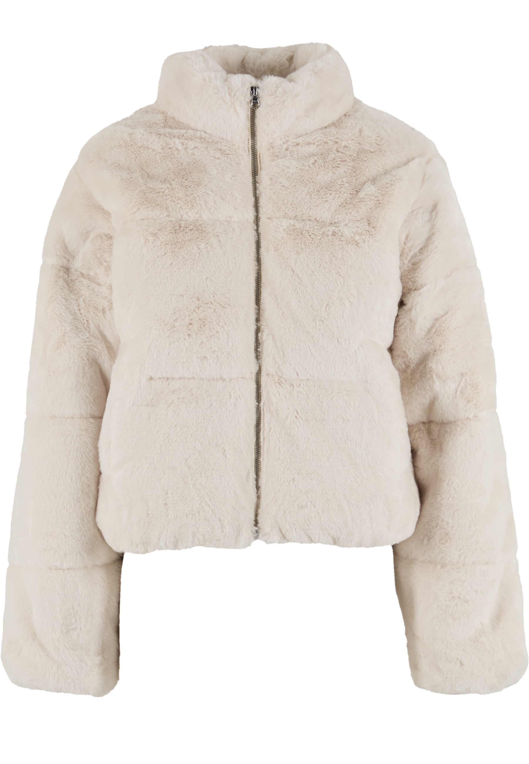 URBAN CLASSICS Winterjacke "Urban Classics Ladies Short Faux Fur Puffer Jac günstig online kaufen