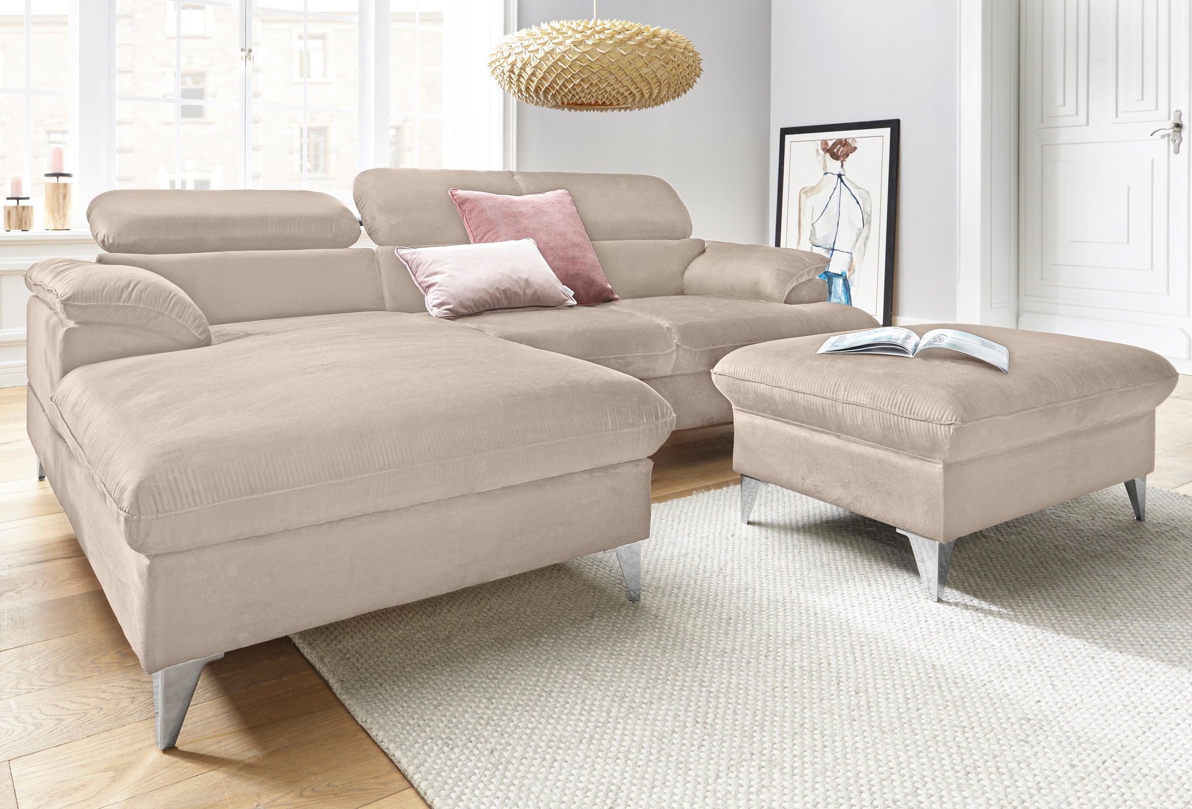 Thumbnail - COTTA Ecksofa "Caluso L-Form" mit Kopfteilverstellung, wahlweise mit Bettfunktion & Bettkasten