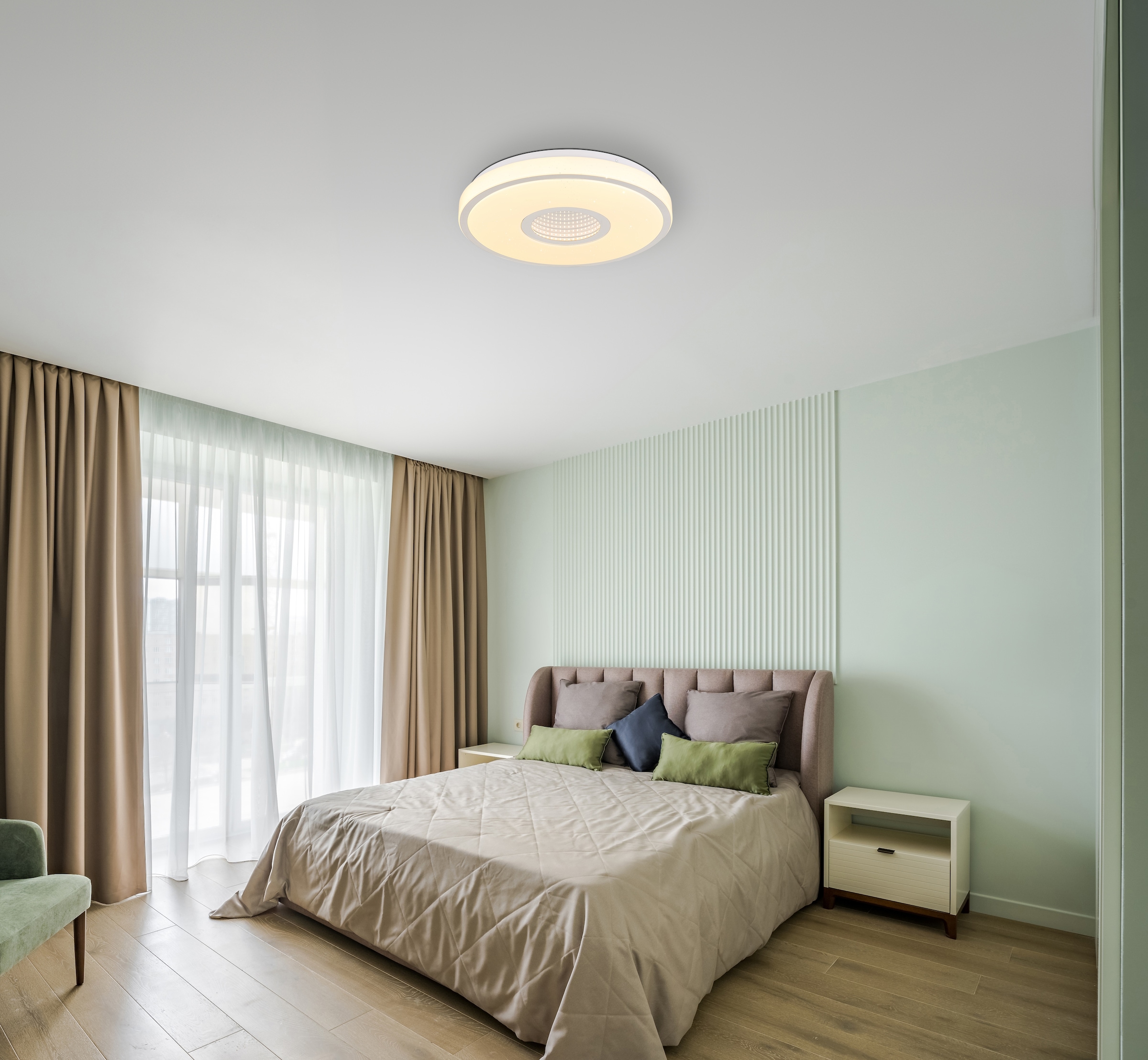 GLOBO LIGHTING LED Deckenleuchte »ASTANIA«, Leuchtmittel LED-Modul | LED fest integriert, Deckenlampe/rund/Wohnzimmer/Schlafzimmer/elegant