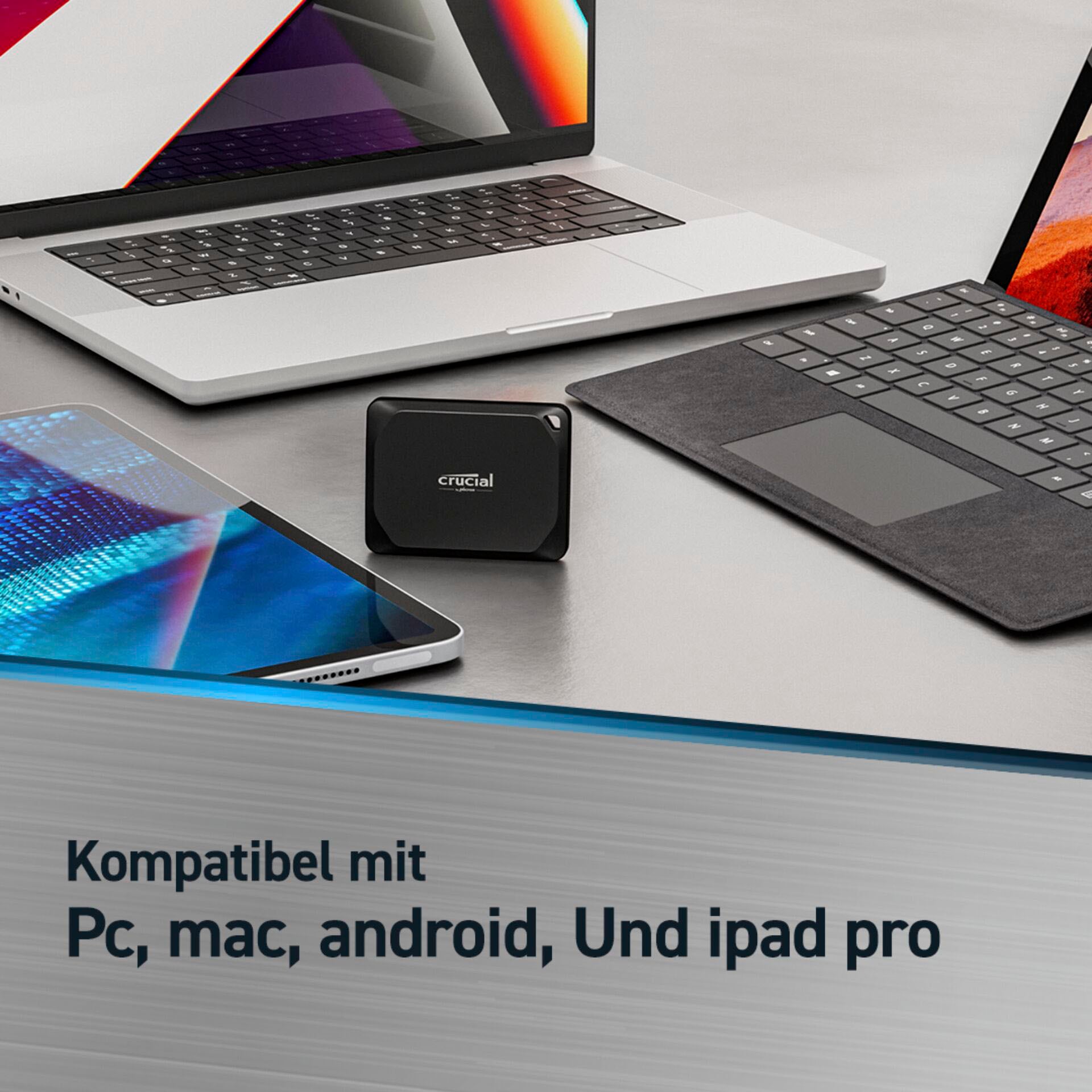 Crucial externe SSD »X10 Pro 1TB« 1 TB Anschluss USB Typ-A,3.2 Gen 2 (3.1 Gen 2) | USB Typ-C,3.2 Gen 2 (3.1 Gen 2)