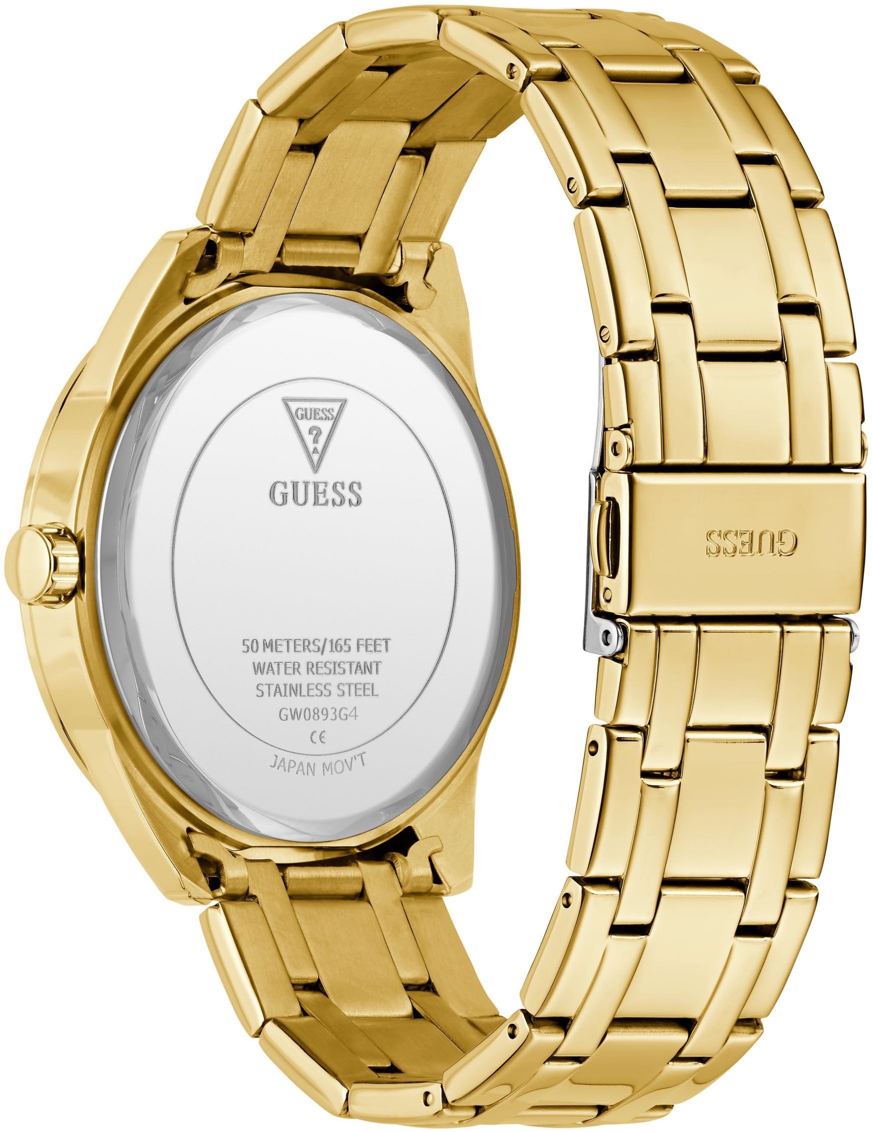 Guess Quarzuhr »ELLIOT«, Armbanduhr, Herrenuhr, Edelstahlarmband