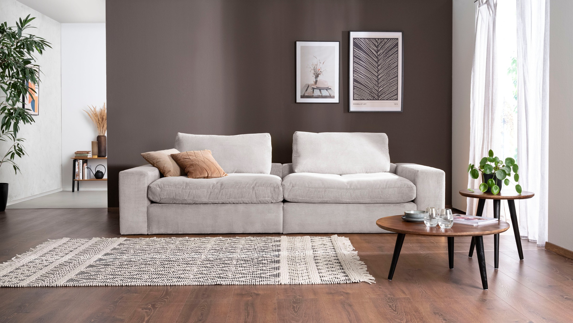 alina Big-Sofa "Sandy", mit losen Sitz und Rückenkissen, in modernem Cordst günstig online kaufen