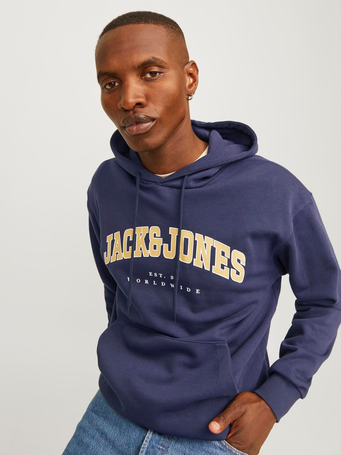 Jack & Jones Kapuzensweatshirt "JJECALEB VARSITY SWEAT HOOD NOOS" günstig online kaufen