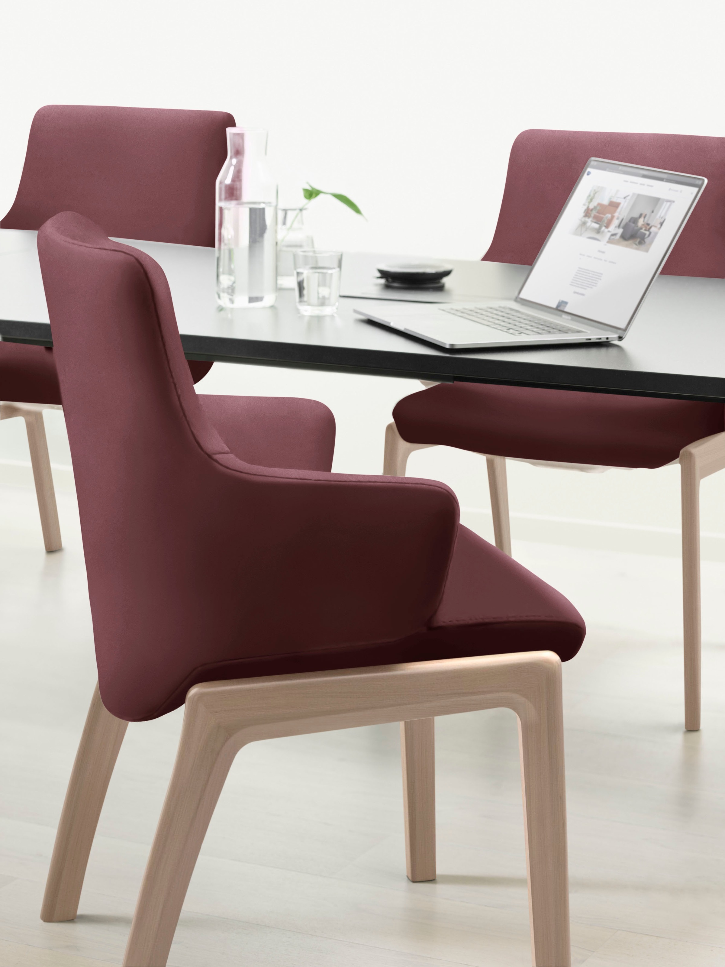 Stressless® Polsterstuhl »Laurel«, Leder BATICK, Low Back mit Armlehne, Größe L, abgerundete Beine in Eiche gekalkt